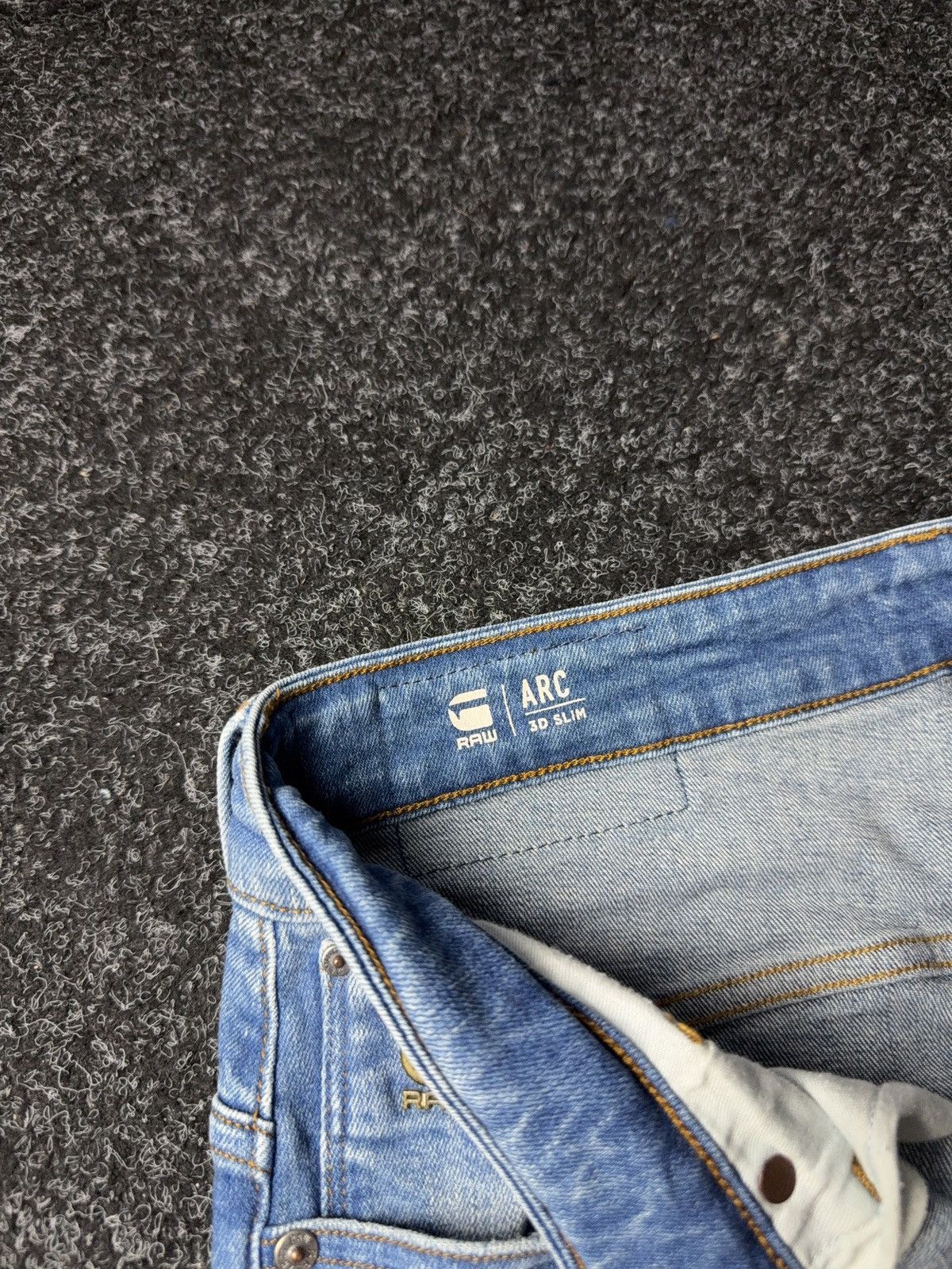 G-Star Vintage G-Star RAW Arc 3D Slim Fit Vintage Light Blue Jeans Size US 32 / EU 48 - 10 Thumbnail