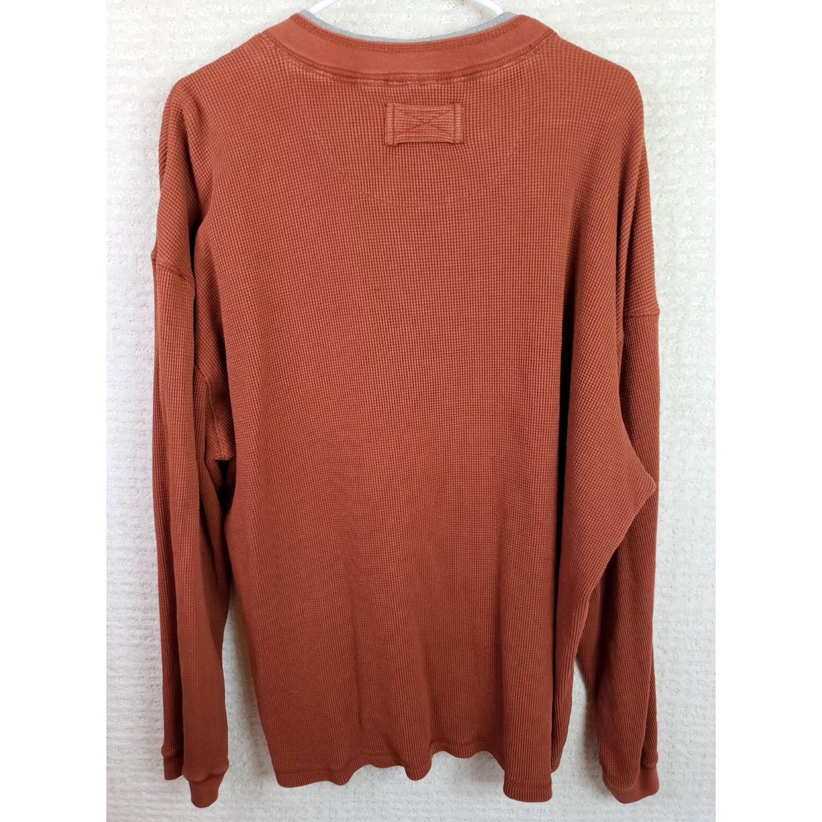 Vintage Wolverine Henley LS Shirt Mens XL Orange Gray Thermal Waffle Knit 2-in-1 Look 2 Shirts Size US XL / EU 56 / 4 - 6 Thumbnail