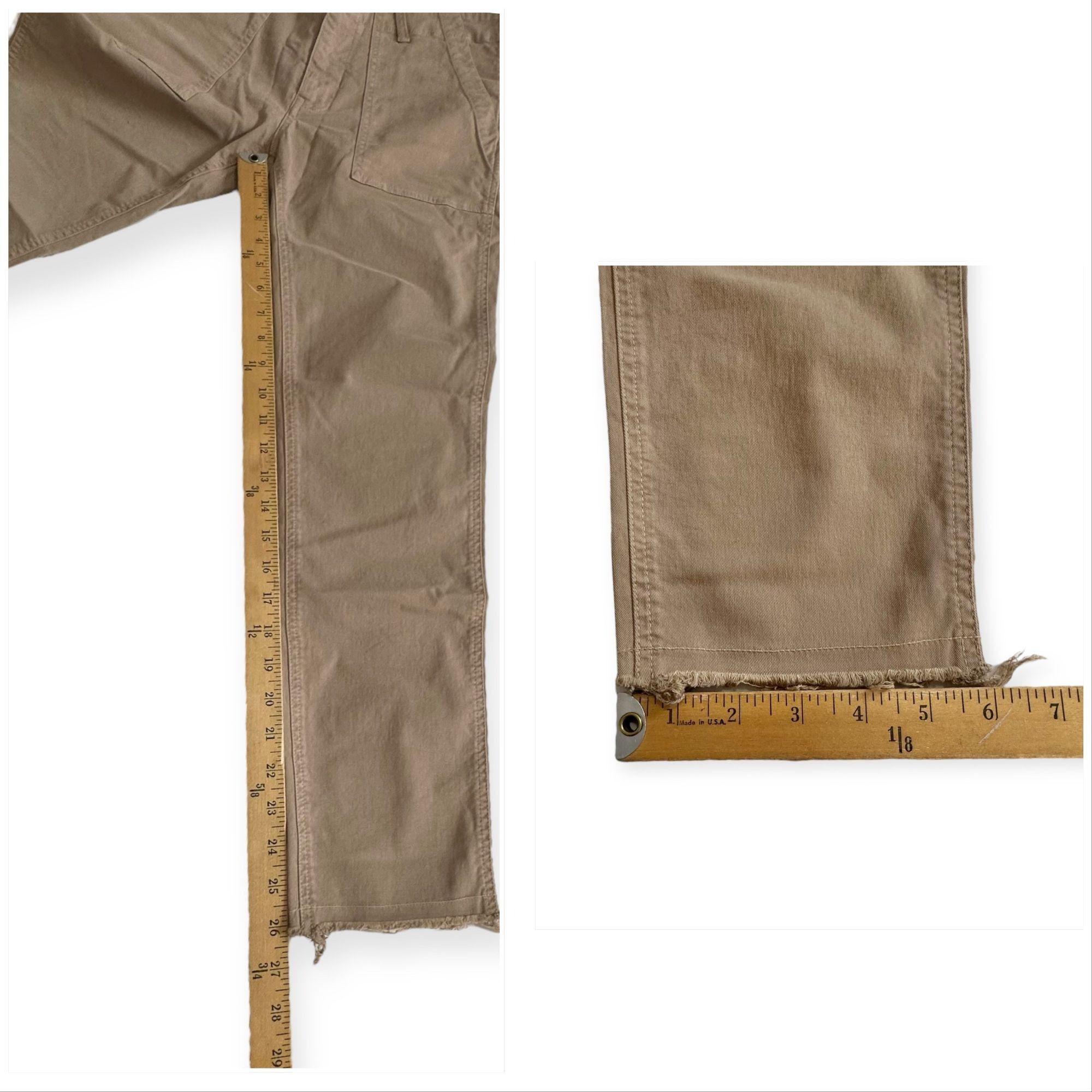 Nili Lotan Nili Lotan Jenna Cropped Raw-Edge Pants, Beige/Khaki, Size 4 Size 27" / US 4 / IT 40 - 11 Thumbnail
