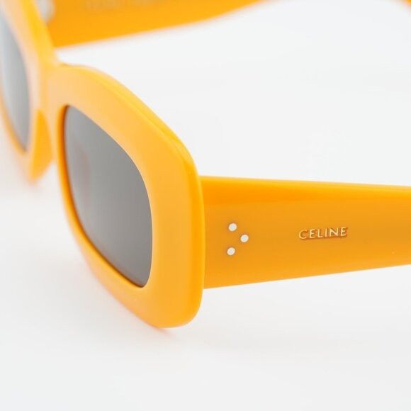 Celine Celine CL40294I 42A Sunglasses Glossy Orange Rectangle Frame Size ONE SIZE - 8 Thumbnail