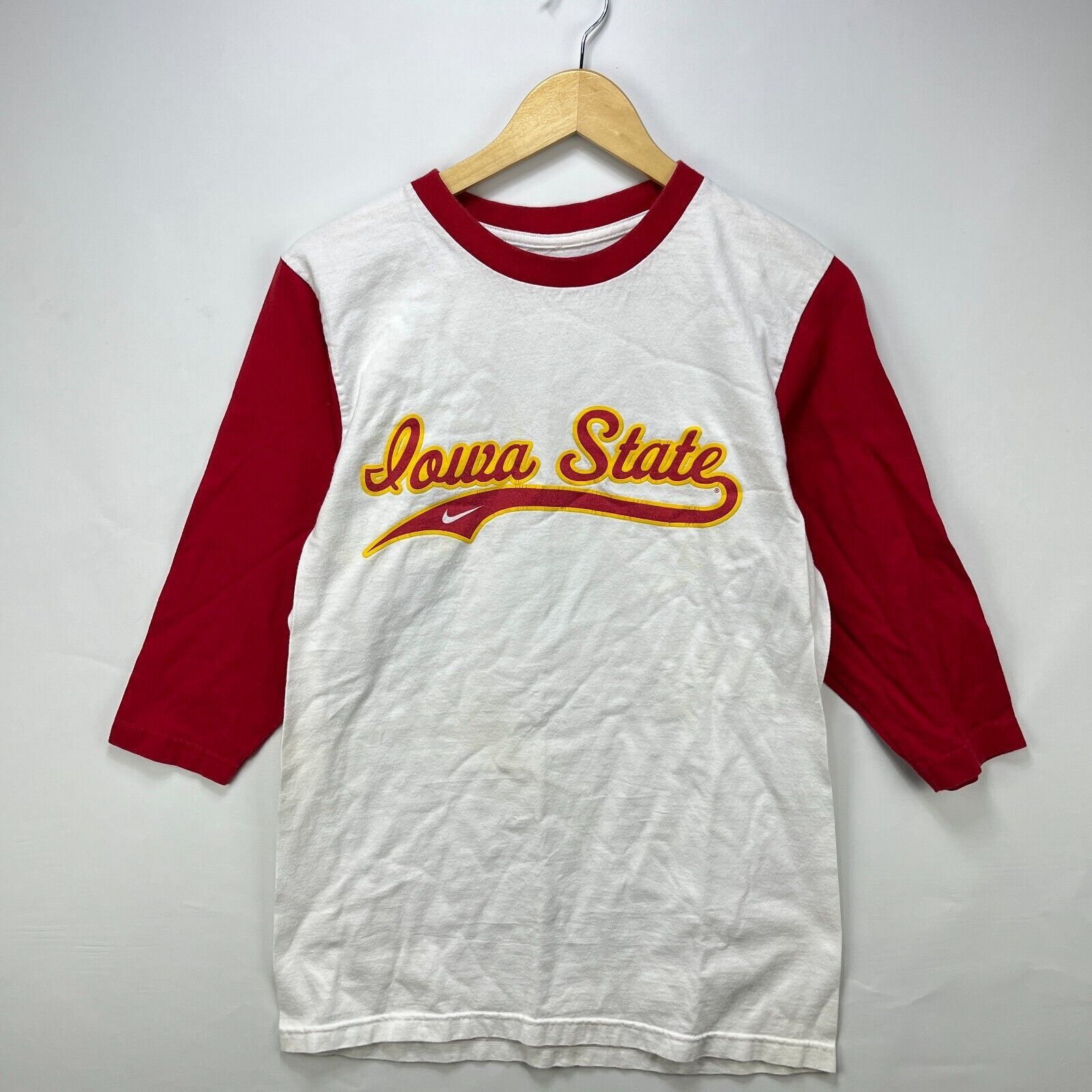 Nike × Vintage Vintage Y2K Nike Iowa State 3/4 Sleeve Small Medium Swoosh Size US M / EU 48-50 / 2 - 1 Thumbnail