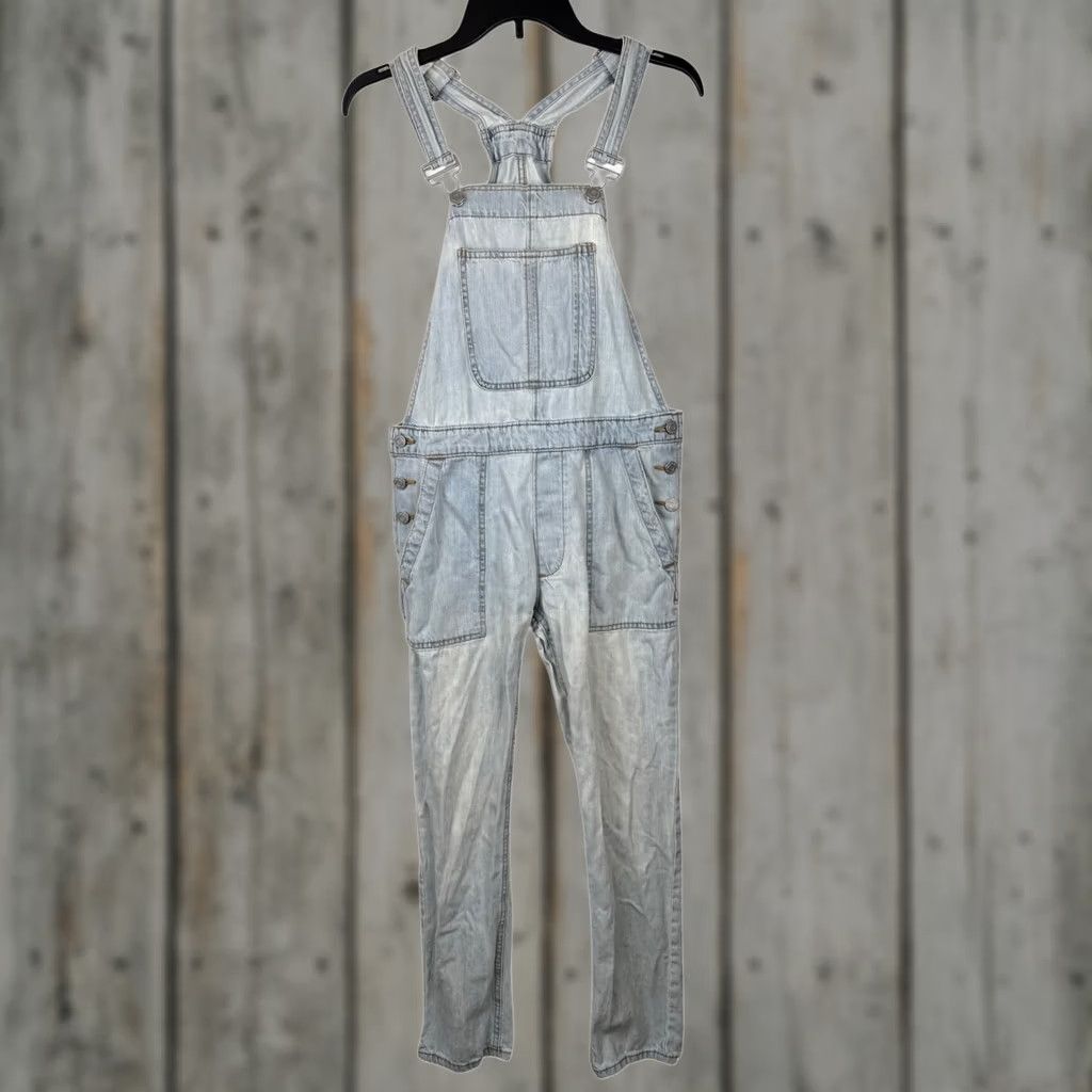 Gap GAP Denim Overalls One-Piece 100% Cotton Light Wash XS Womens Regular Blue Pockets Size 26" / US 2 / IT 38 - 1 Thumbnail