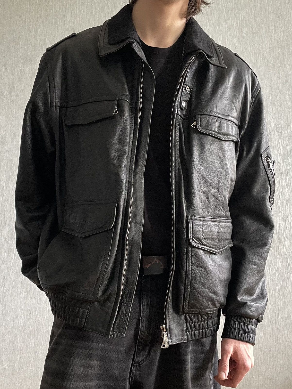 Vintage 1994 German Police Officer’s Jacket; Tanned Lambskin; Riri Size US XXL / EU 58 / 5 - 24 Thumbnail