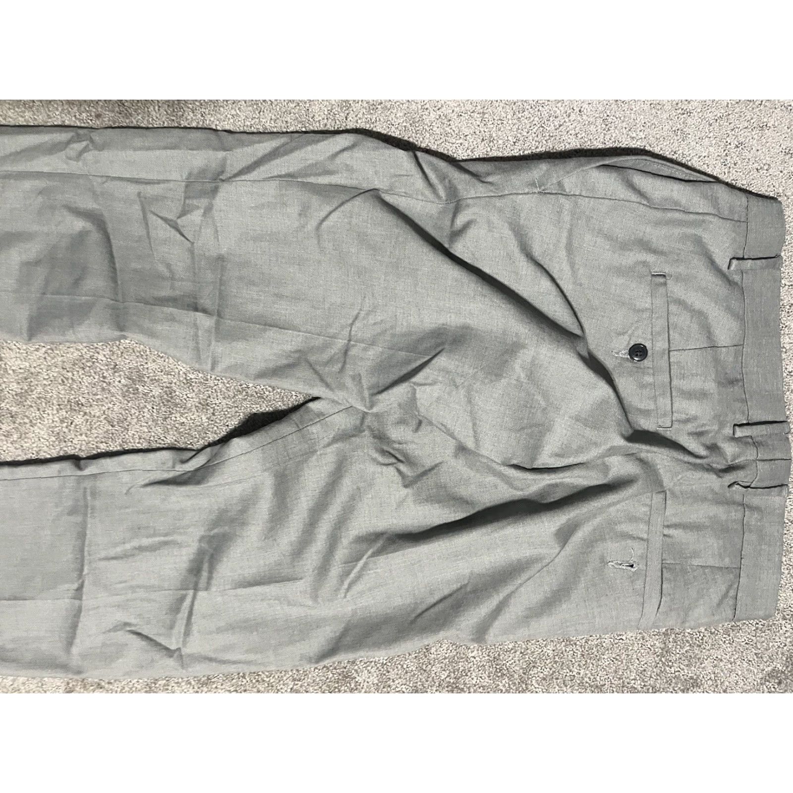 Kenneth Cole KENNETH COLE Reaction Flat Front PANTS 30x29 Gray Solid Dress Pants Men Regular Cotton Polyester"} Size US 30 / EU 46 - 4 Thumbnail