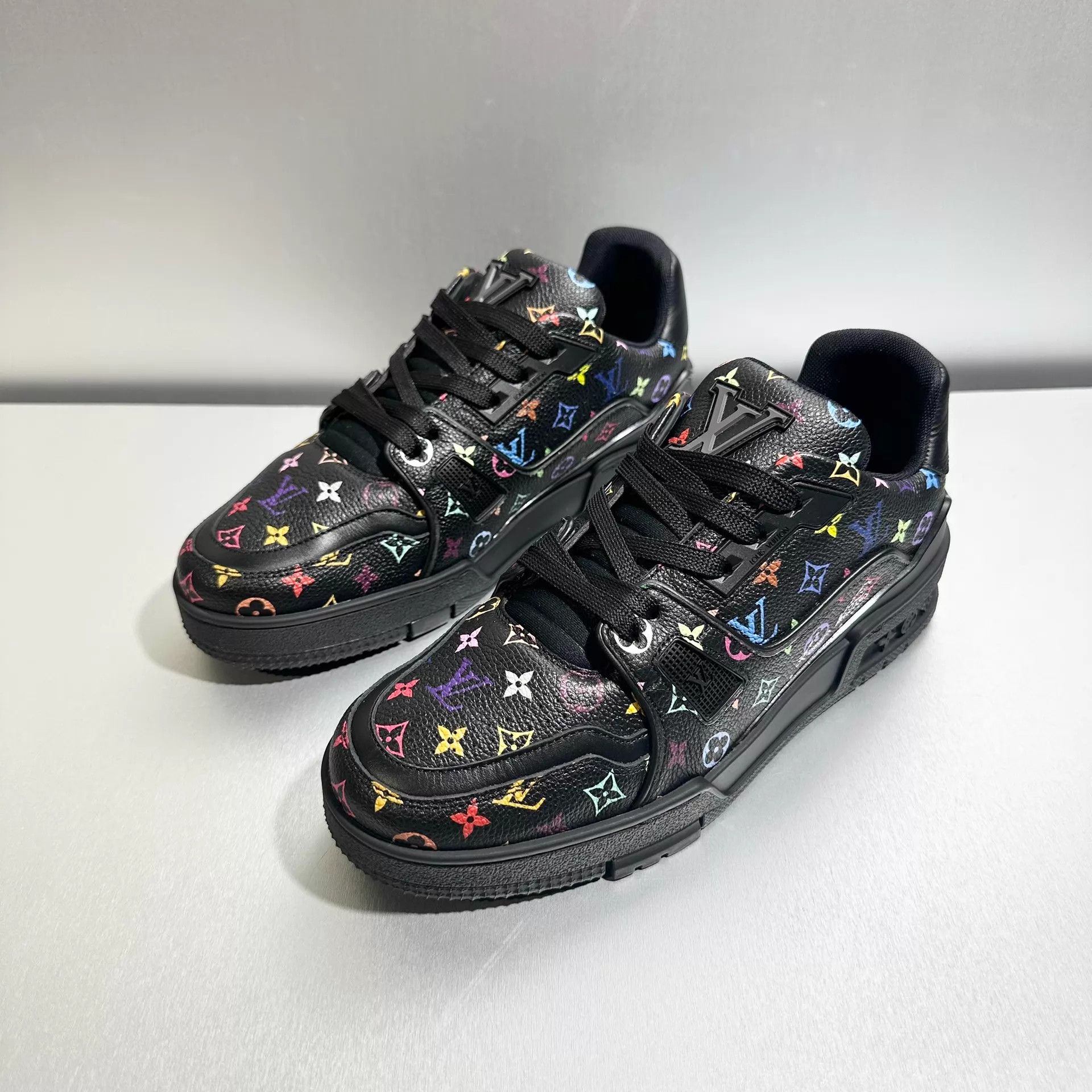 Louis Vuitton LV x Murakami Trainer Black Tri-Color 37 Size US 6.5 / IT 36.5 - 1 Thumbnail