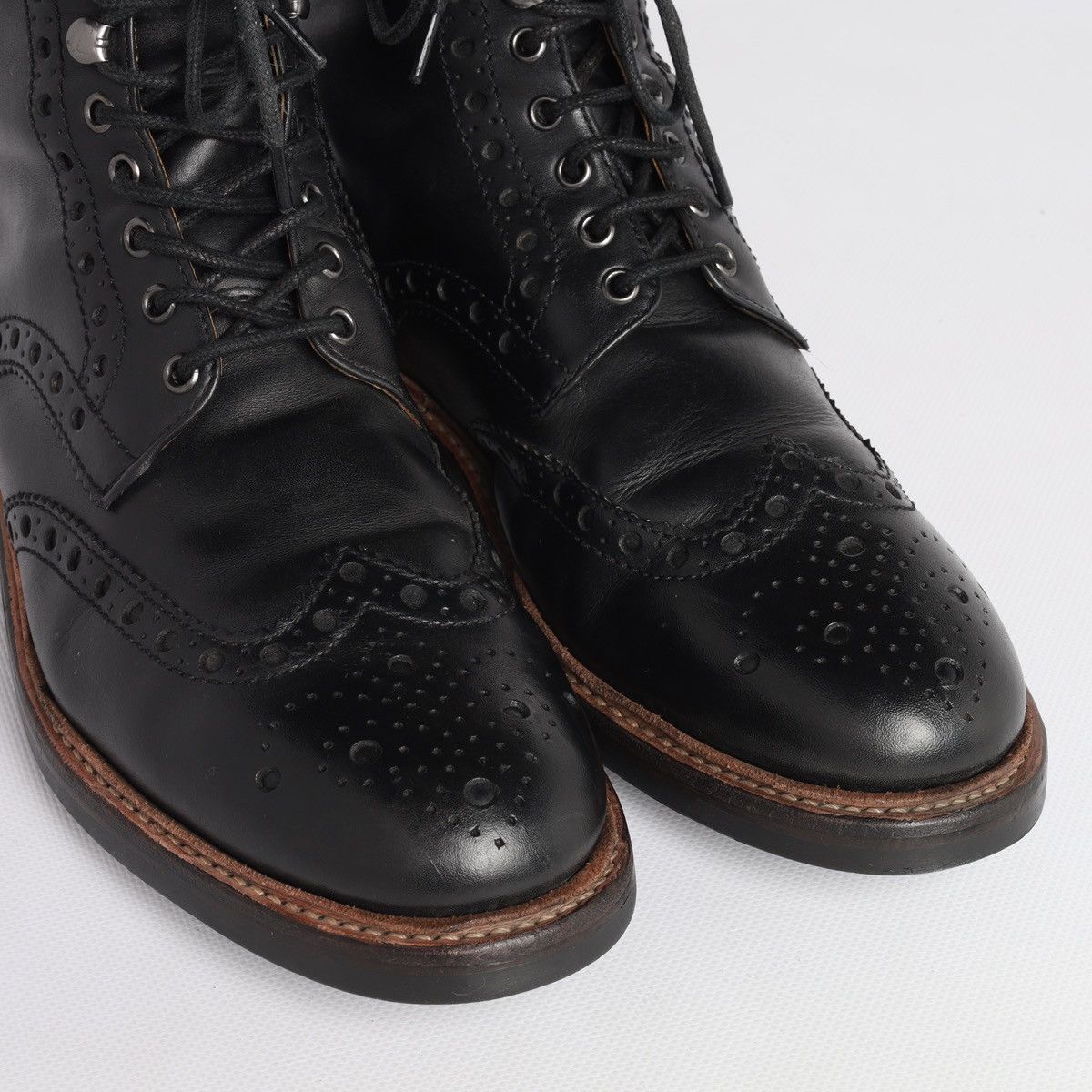 Grenson Grenson Fred Brogue Leather Shoes Boots Black Size US 10 / EU 43 - 4 Thumbnail