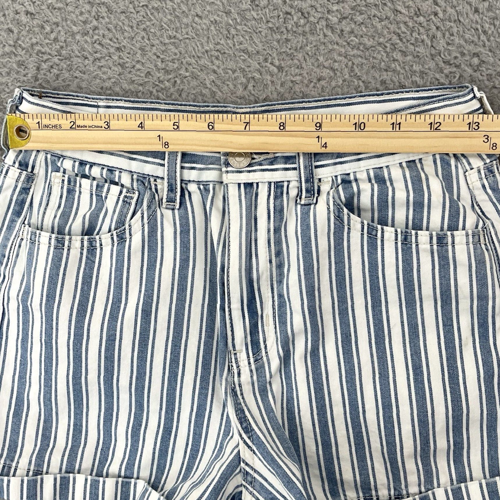 American Eagle Outfitters VINTAGE American Eagle Outfitters Shorts Women’s 2 Blue Mom Denim Stripe Boho Casual Beach Cotton Size 26" / US 2 / IT 38 - 7 Thumbnail