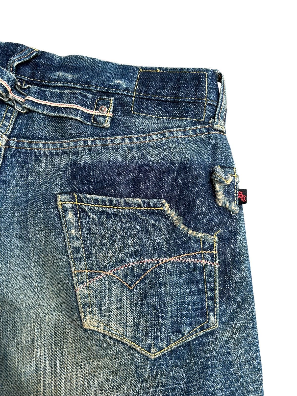 Kapital FLARE VINTAGE SWEET CAMEL SELVEDGE BUCKLE BACK DENIM JEAN Size US 31 - 12 Thumbnail