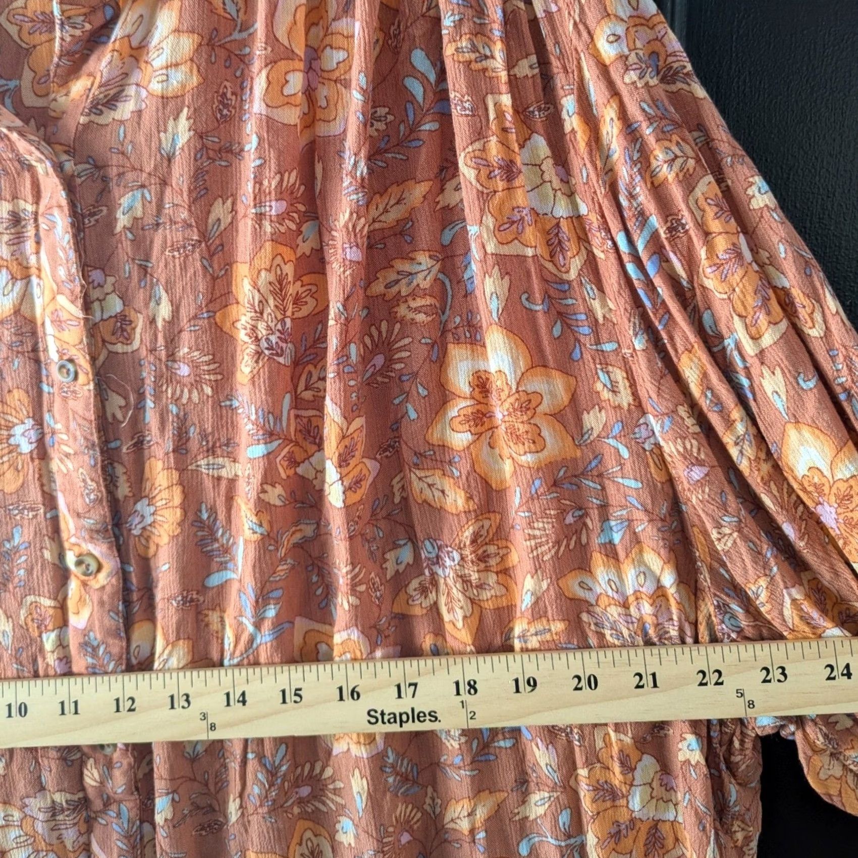 Billabong Billabong Floral Button Down Long Sleeve Blouse Top Orange Pink Blue Women's M Size M / US 6-8 / IT 42-44 - 6 Thumbnail