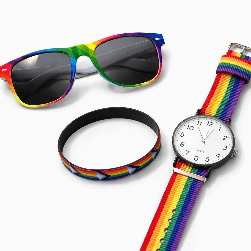 Other Rainbow Pride Watch + Sunglasses + Bracelet Set | Quartz Wat Size ONE SIZE - 1 Thumbnail