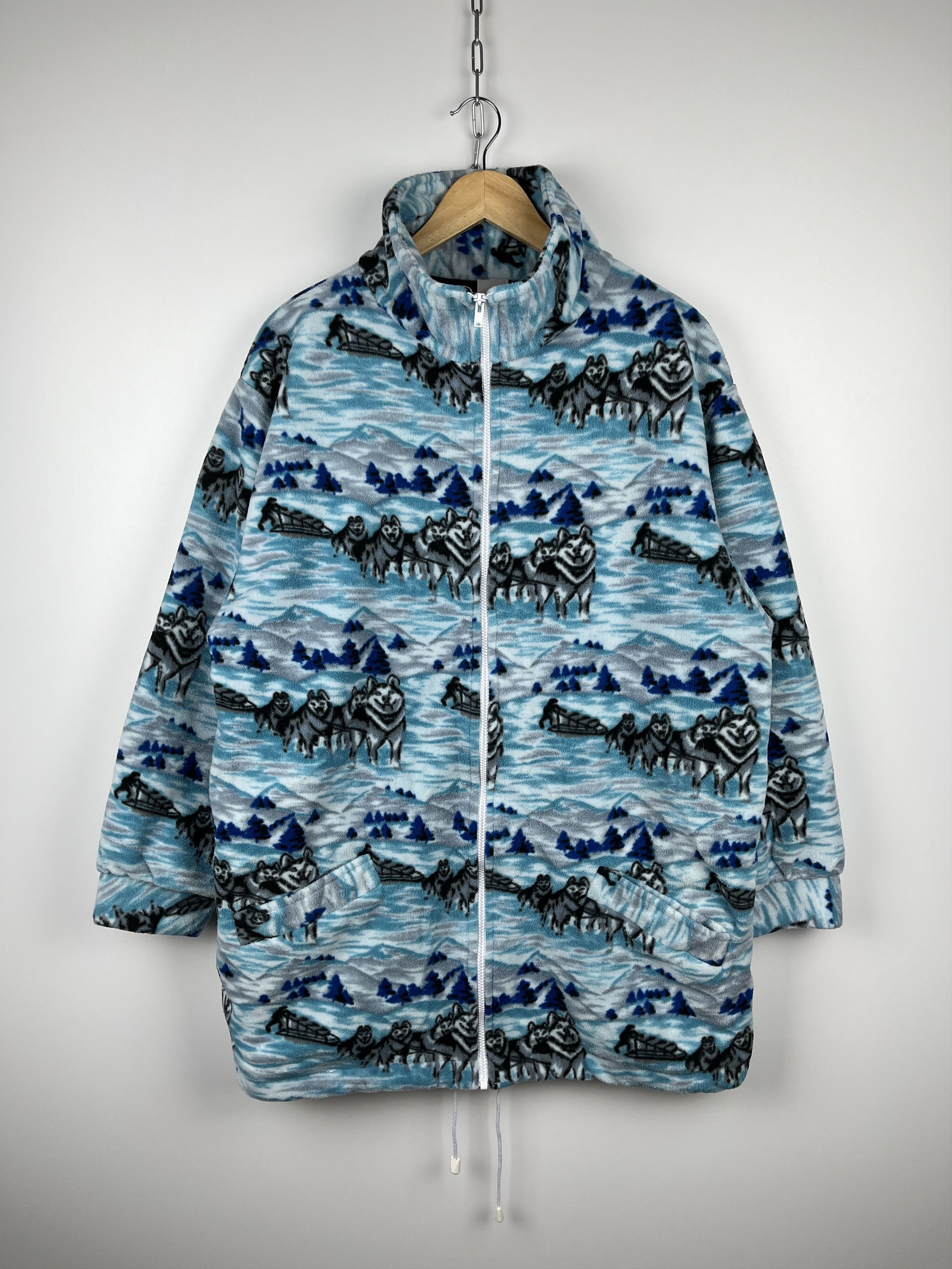 Vintage Husky Mountain Winter Pattern Ski Full Zip Fleece Jacket Size US S / EU 44-46 / 1 - 2 Thumbnail