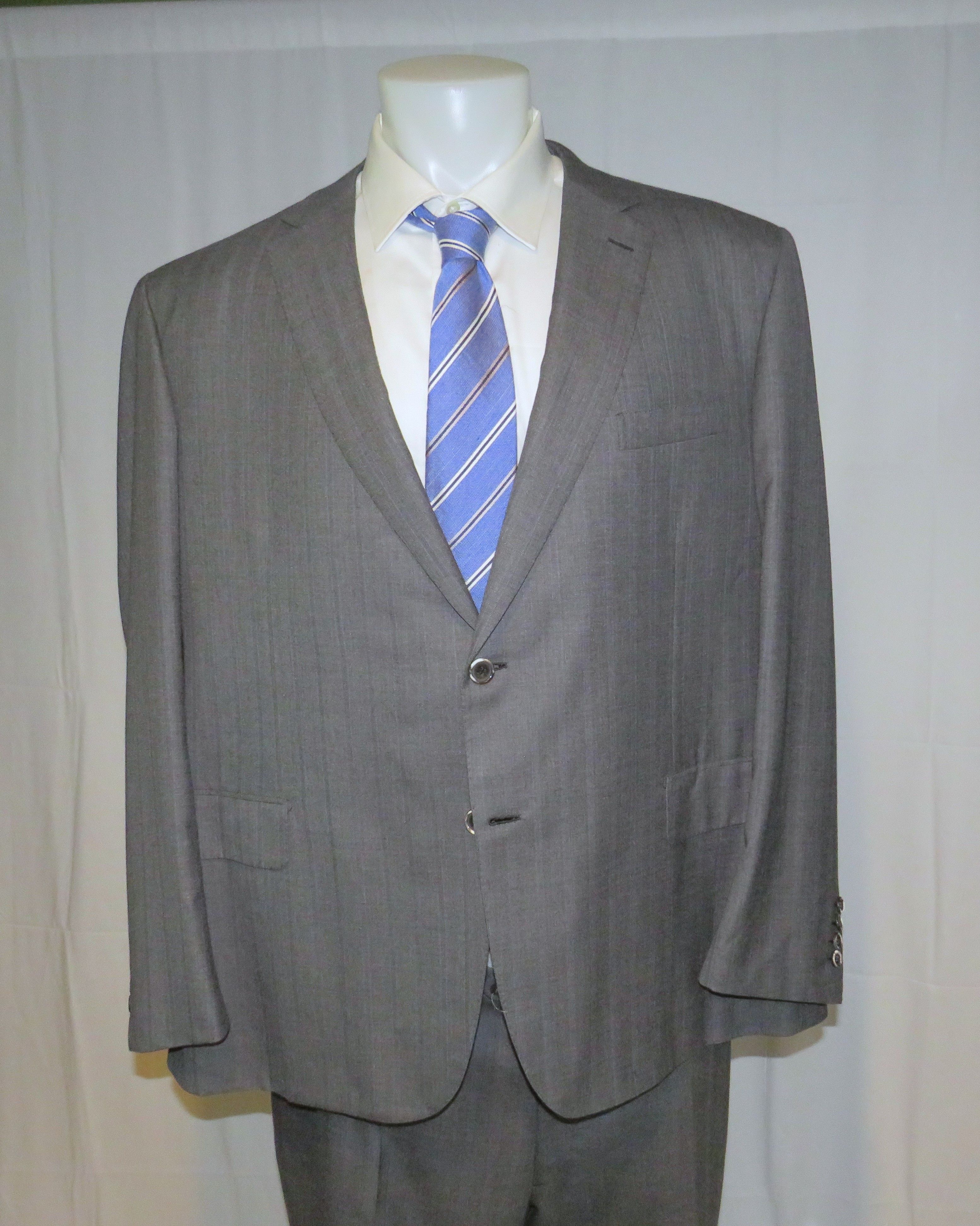 Brioni Gray Striped Silk Blend Current Two Button Suit 52R NWT Size 52R - 8 Thumbnail