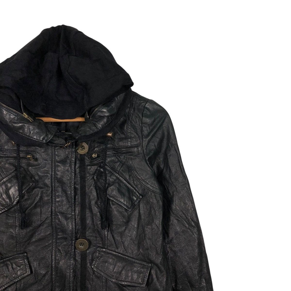 Japanese Brand 🔥VINTAGE CROPPED BIKER LEATHER JACKET BRUSH ISSEY MIYAKE Size US S / EU 44-46 / 1 - 8 Thumbnail