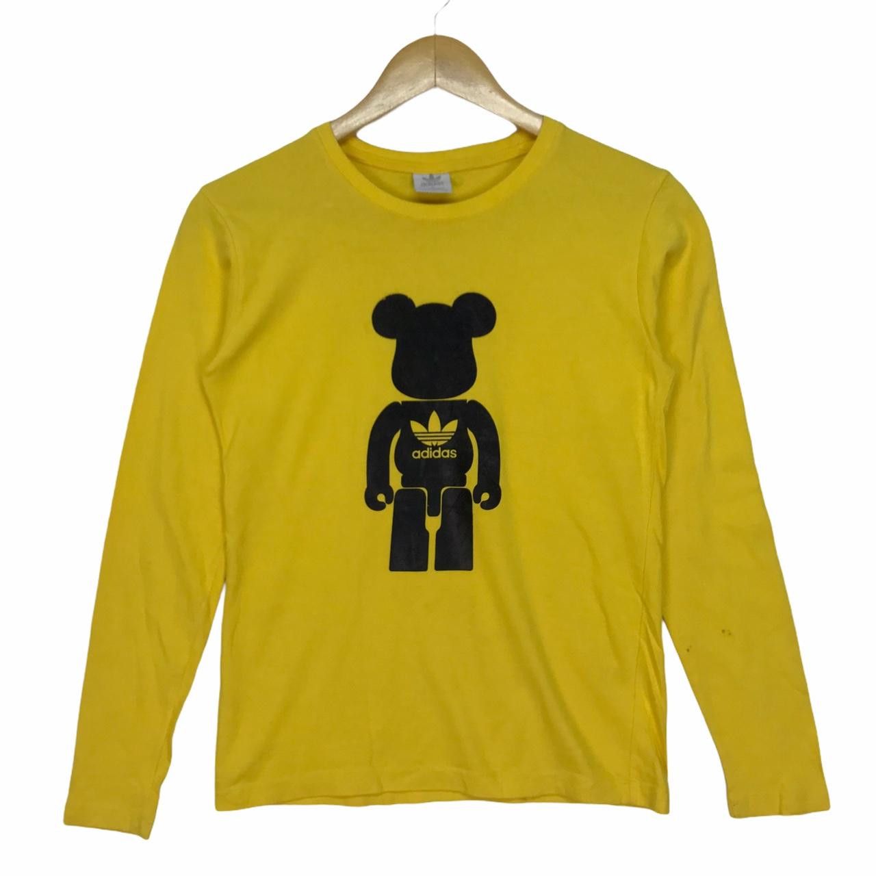 Adidas Vintage ADIDAS Trefoil Big Logo Yellow Long Sleeve Crew Size S / US 4 / IT 40 - 1 Thumbnail