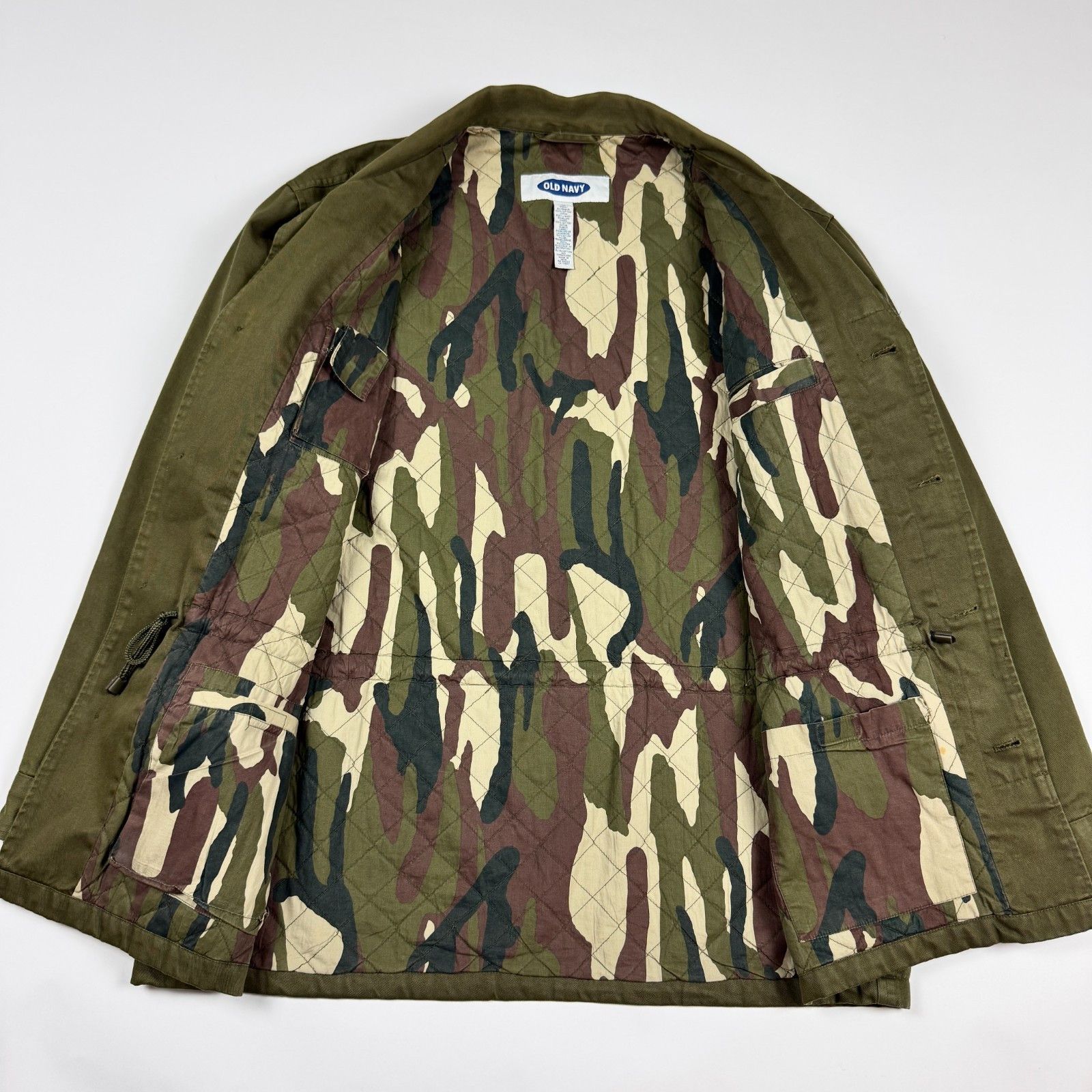 Old Navy Old Navy Field Jacket XL Olive Camo Quilted Military Coat Size US XL / EU 56 / 4 - 2 Thumbnail