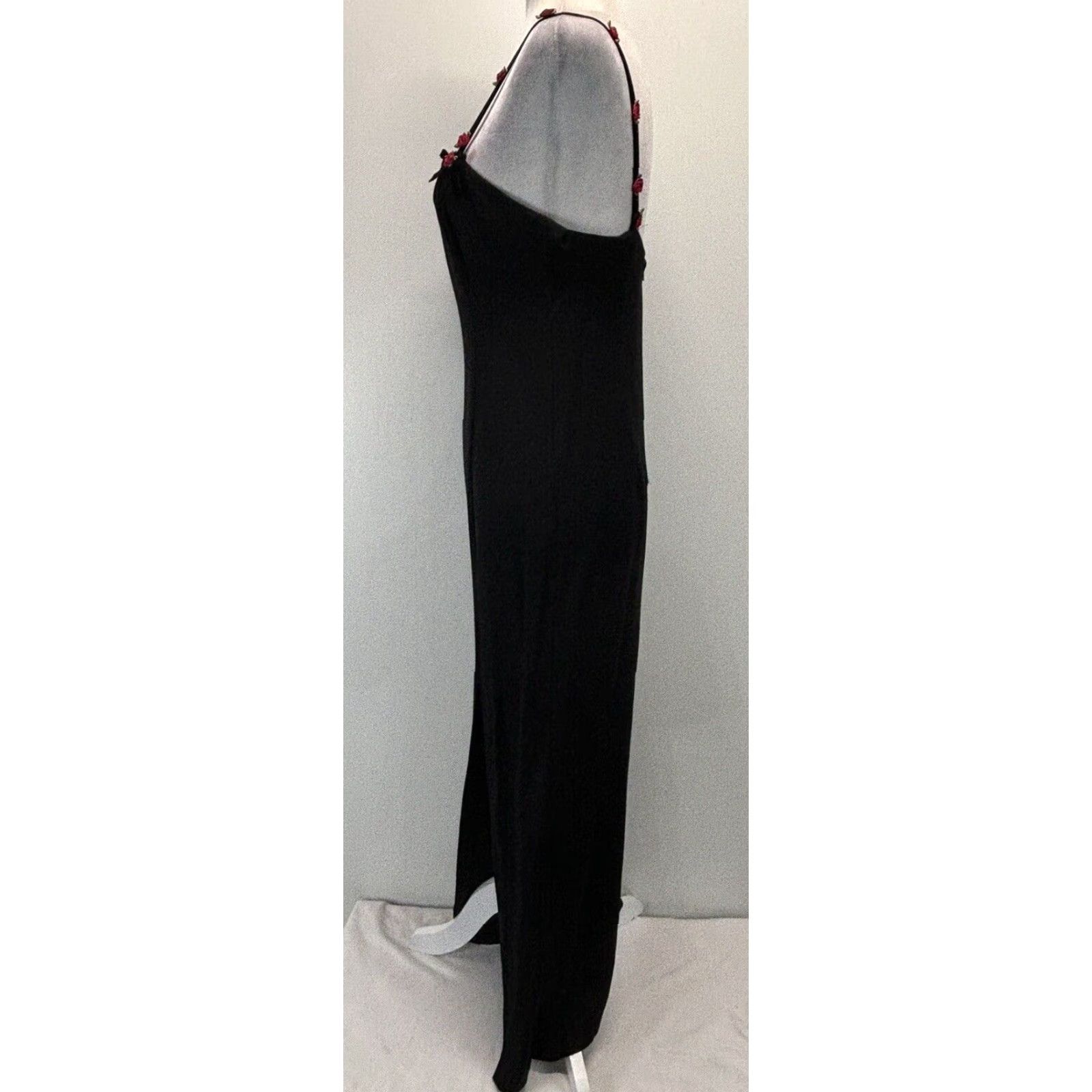 Vintage VINTAGE Steppin’ Out Maxi Dress Gown Juniors 9 Black Grunge 90s Formal Womens Size M / US 6-8 / IT 42-44 - 2 Thumbnail
