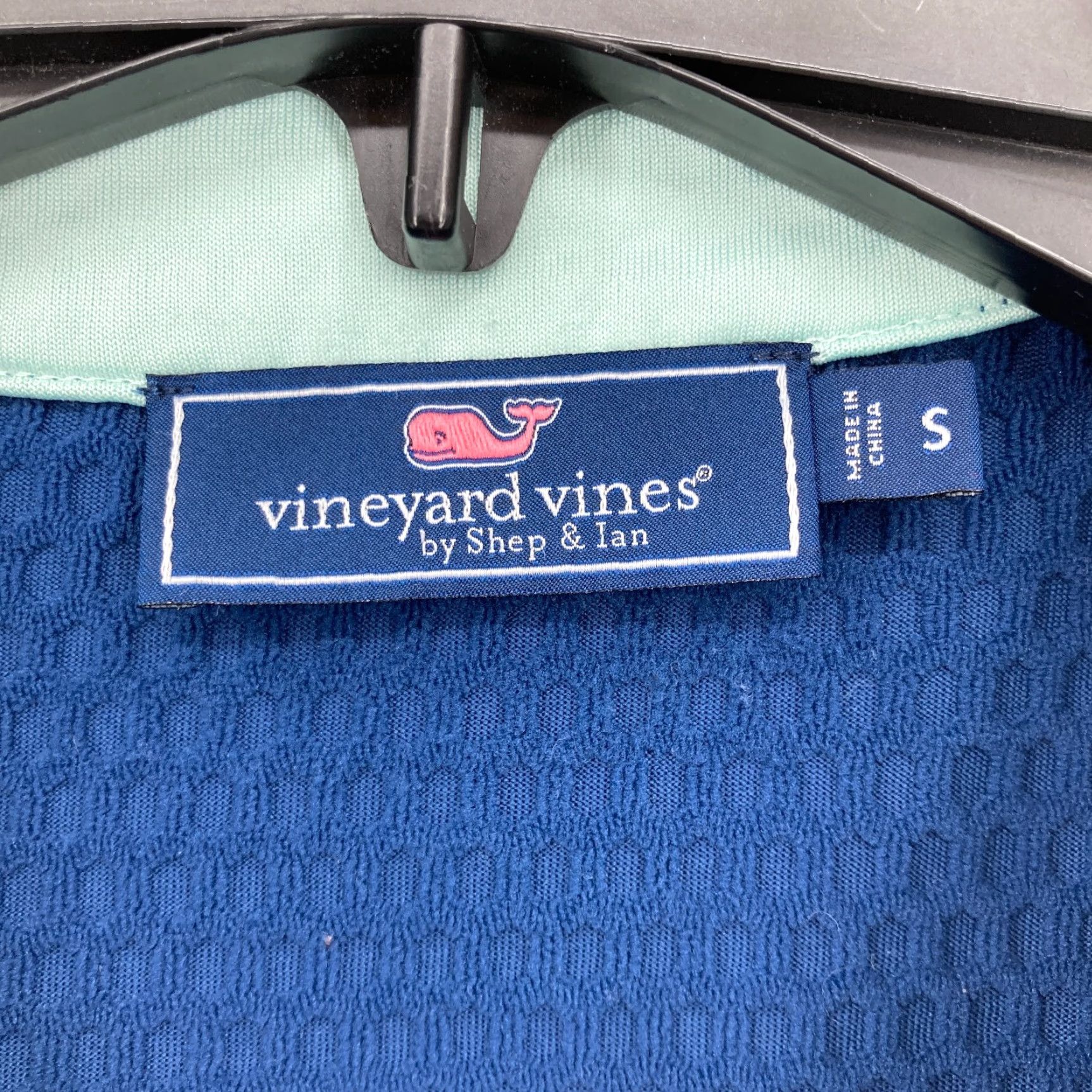 Vineyard Vines Vineyard Vines Golf Sway 1/4 Zip Pullover Mens Small Blue Geometric Honeycomb Shirt Size US S / EU 44-46 / 1 - 4 Thumbnail