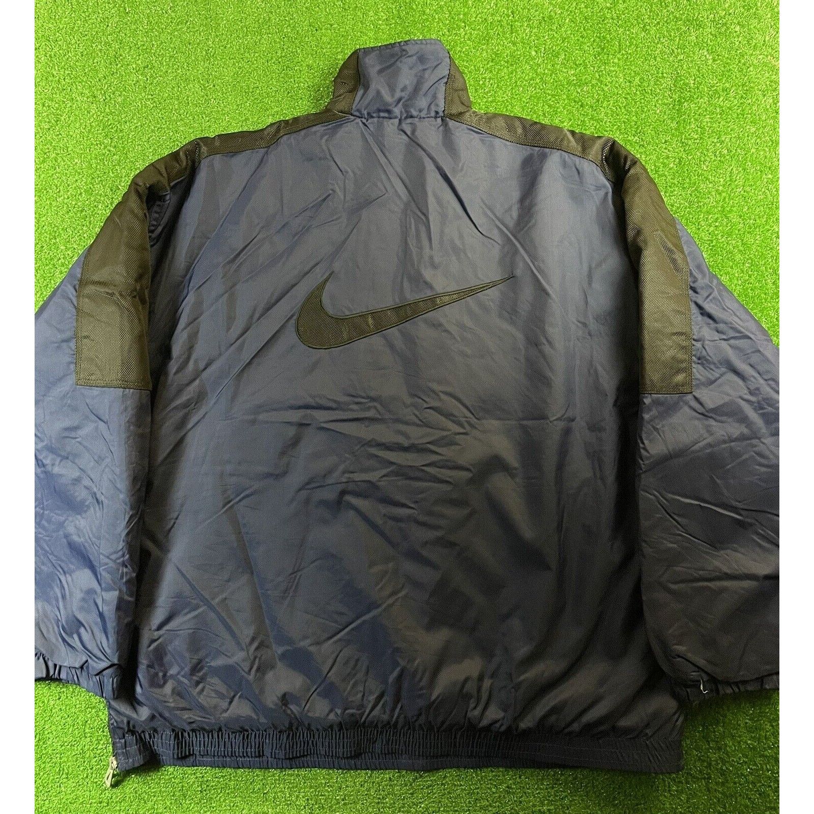 Nike Vintage 90s Nike Big Swoosh Check Large Heavy Anorak Jacket Size US L / EU 52-54 / 3 - 6 Thumbnail