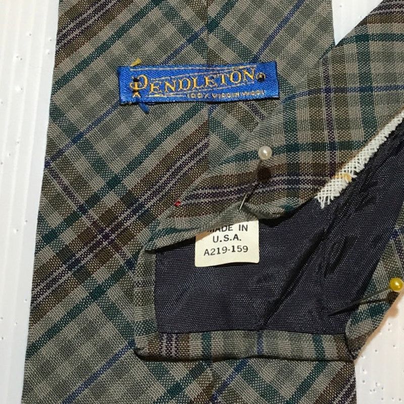 Pendleton Pendleton Vintage Plaid Short Wide Virgin Wool Men Necktie Size ONE SIZE - 4 Thumbnail