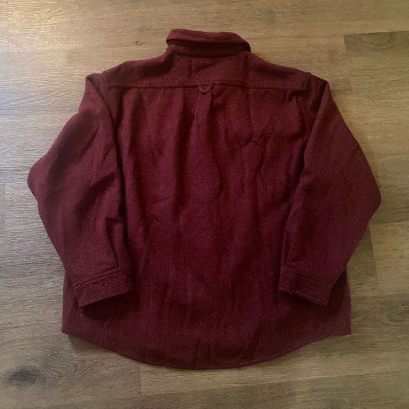 Lands' End Heavy Red Wool Land's End Button Up Shirt Size US XXL / EU 58 / 5 - 6 Thumbnail