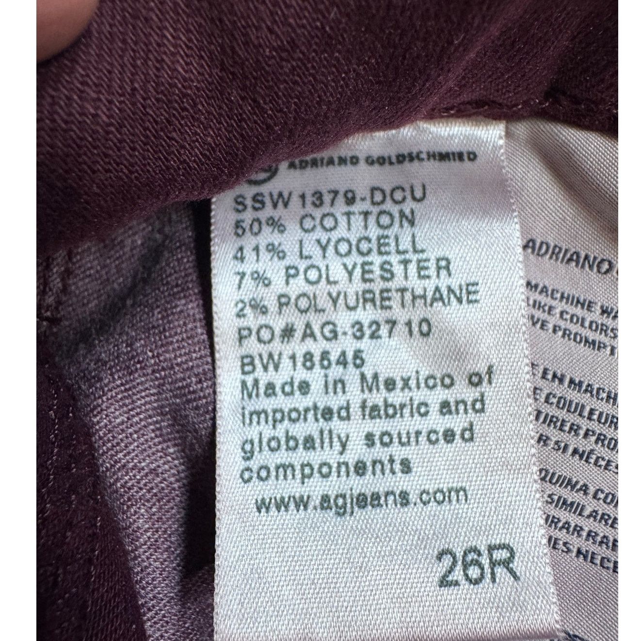 AG Adriano Goldschmied Adriano Goldschmied AG Farrah High-Rise Skinny Jeans Maroon Size 26" / US 2 / IT 38 - 5 Thumbnail