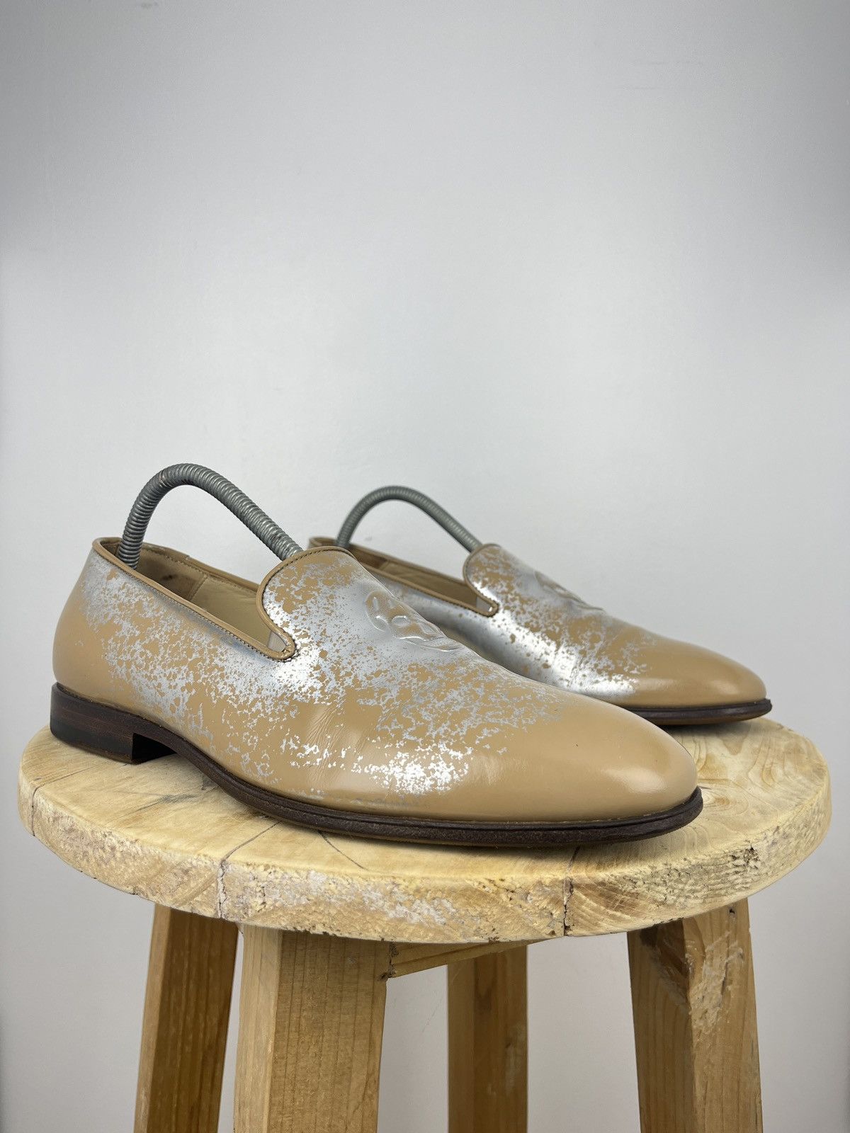 Alexander McQueen Silver Leather Skull Loafers Size US 7 / EU 40 - 2 Thumbnail