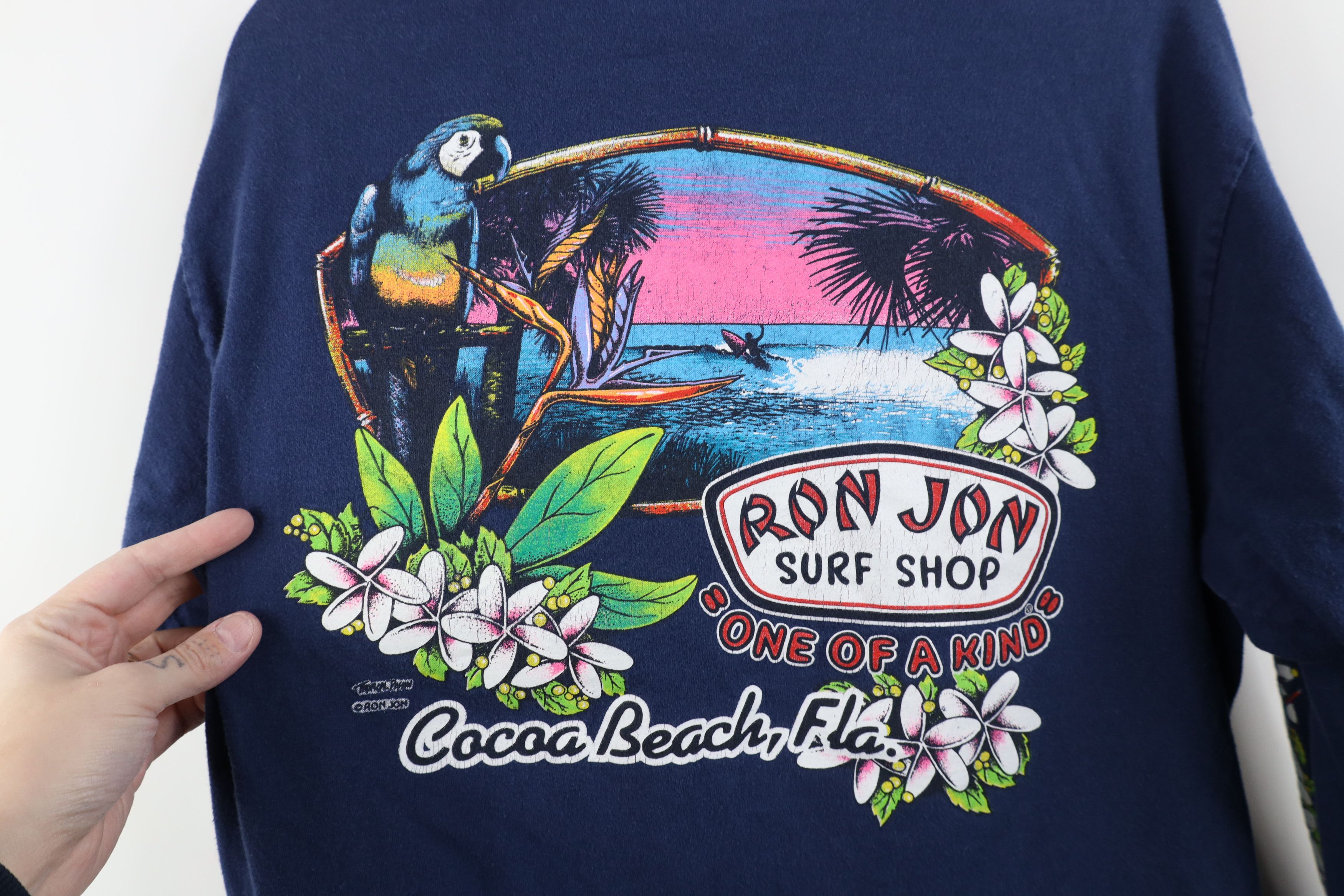 Vintage Vintage Ron Jon Surf Shop Spell Out Surf Long Sleeve T-Shirt Size US M / EU 48-50 / 2 - 13 Thumbnail