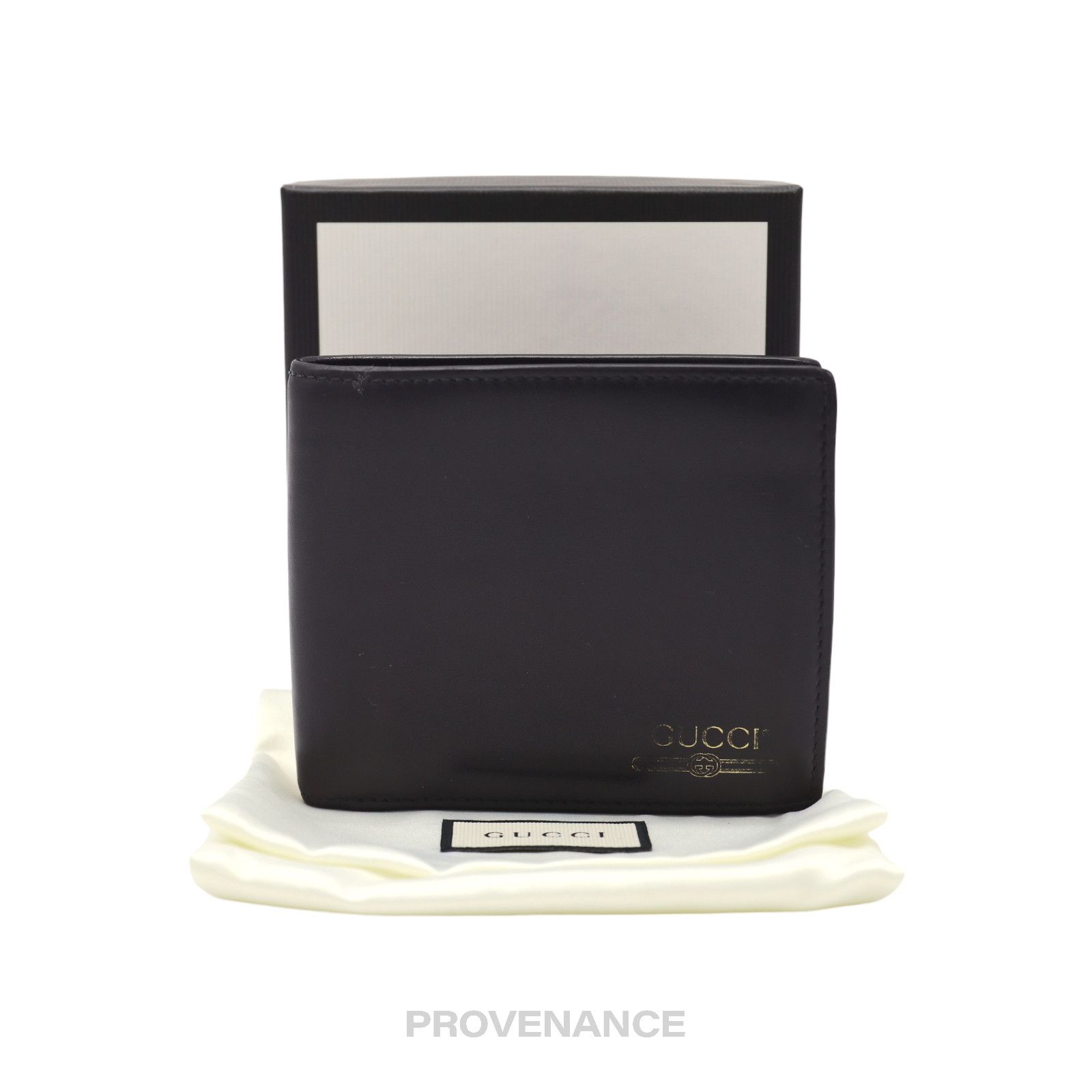image of Gucci Vintage Logo Bifold Wallet - Black Leather, Men's