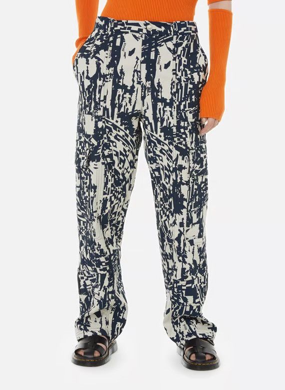 Other !DS! SS23 Koche Abstract White Blue Cargo Pants Size US 32 / EU 48 - 1 Thumbnail