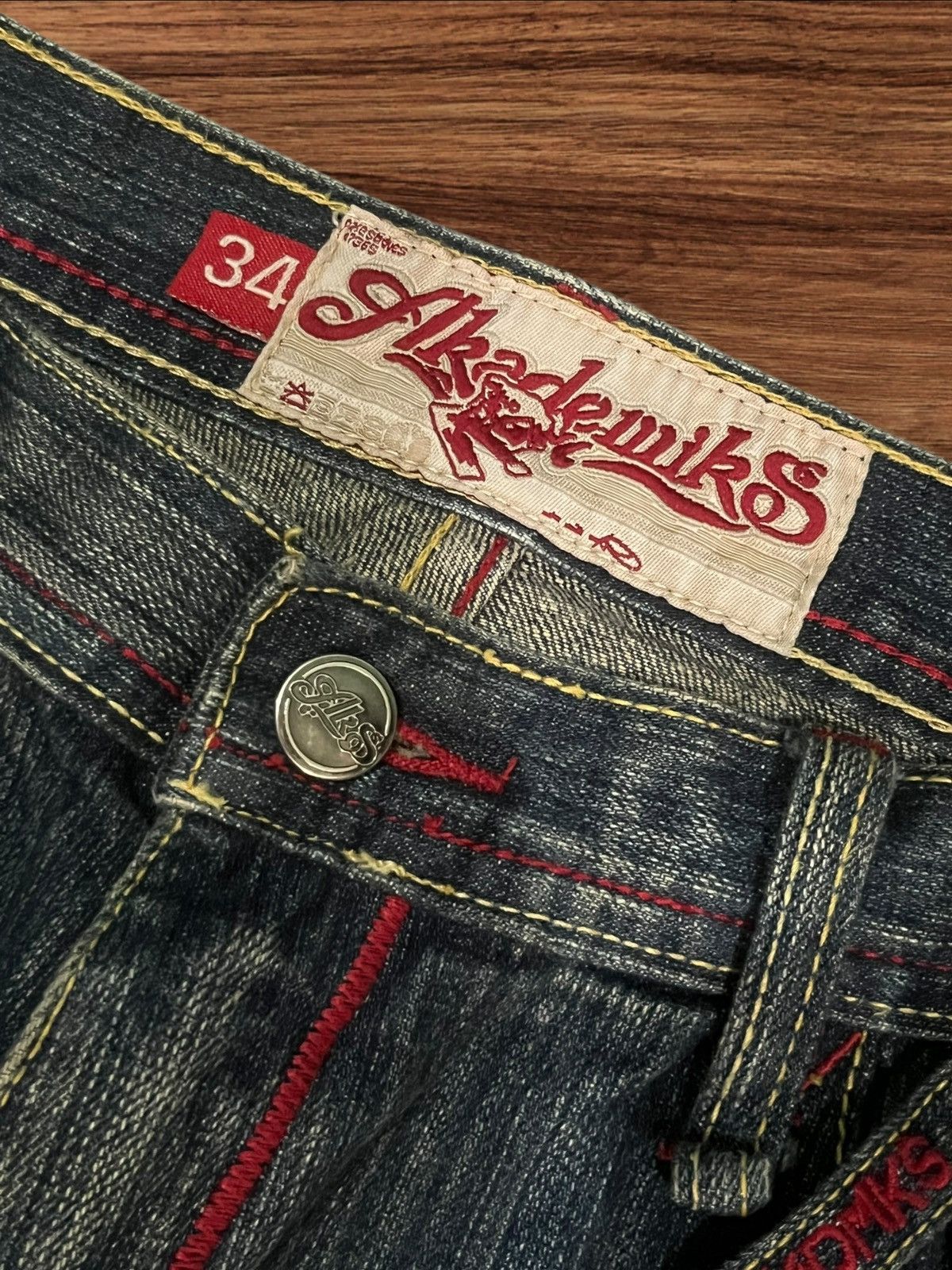 Akademiks ⚡️Baggy⚡️Akademiks Y2K Graffiti Patchwork Distress Baggy Jeans Size US 34 / EU 50 - 7 Thumbnail