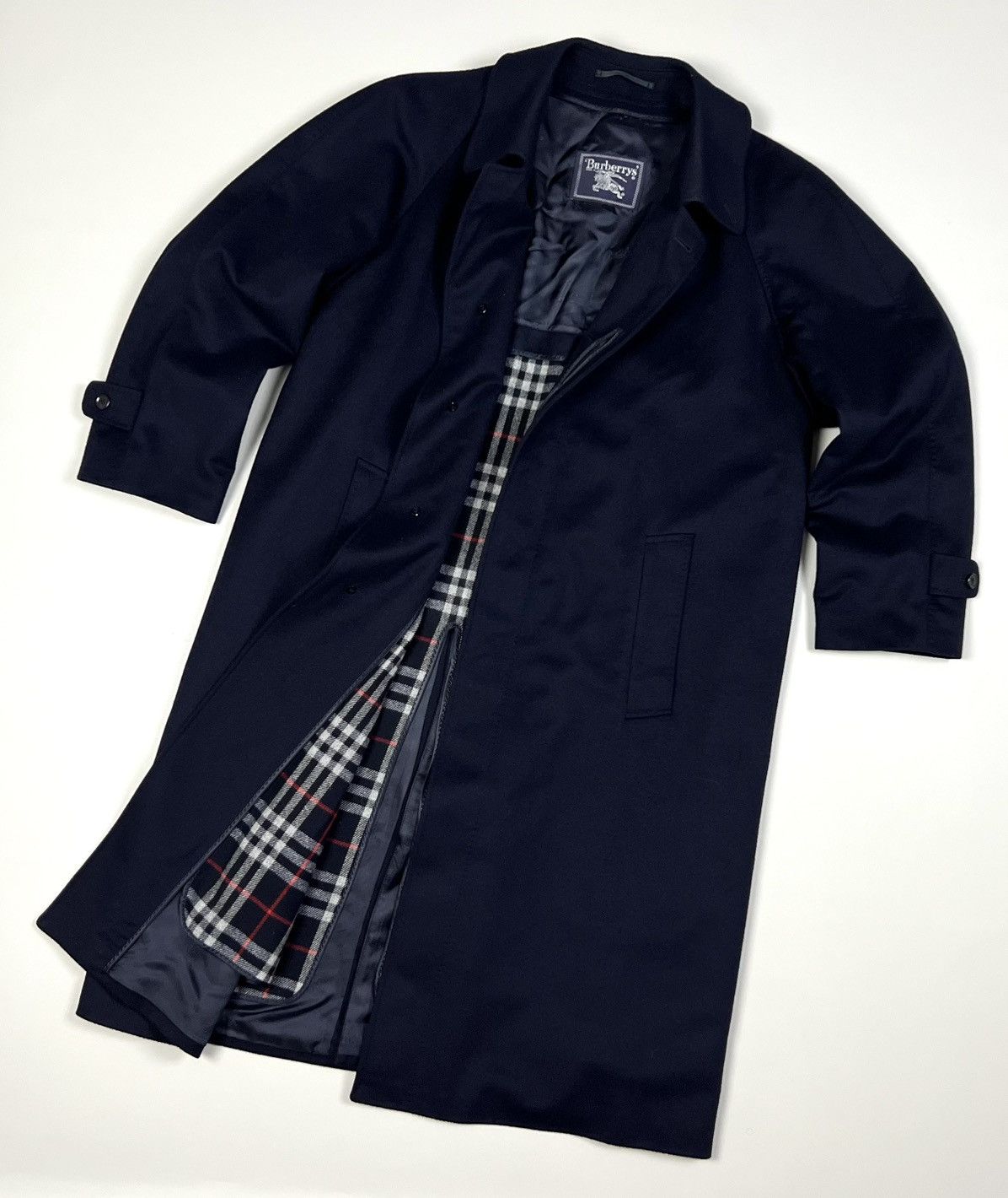 Burberry × Vintage Vintage Auth Men’s BURBERRYS Logo Wool Luxury Coat Jacket Size US M / EU 48-50 / 2 - 3 Thumbnail