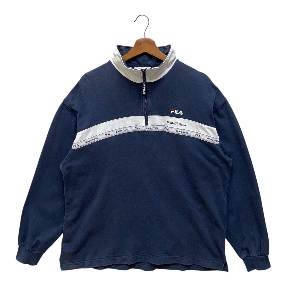 Fila Fila Quarter Zip Pullover Colorblock Sweatshirt Size XL Size US XL / EU 56 / 4 - 1 Thumbnail