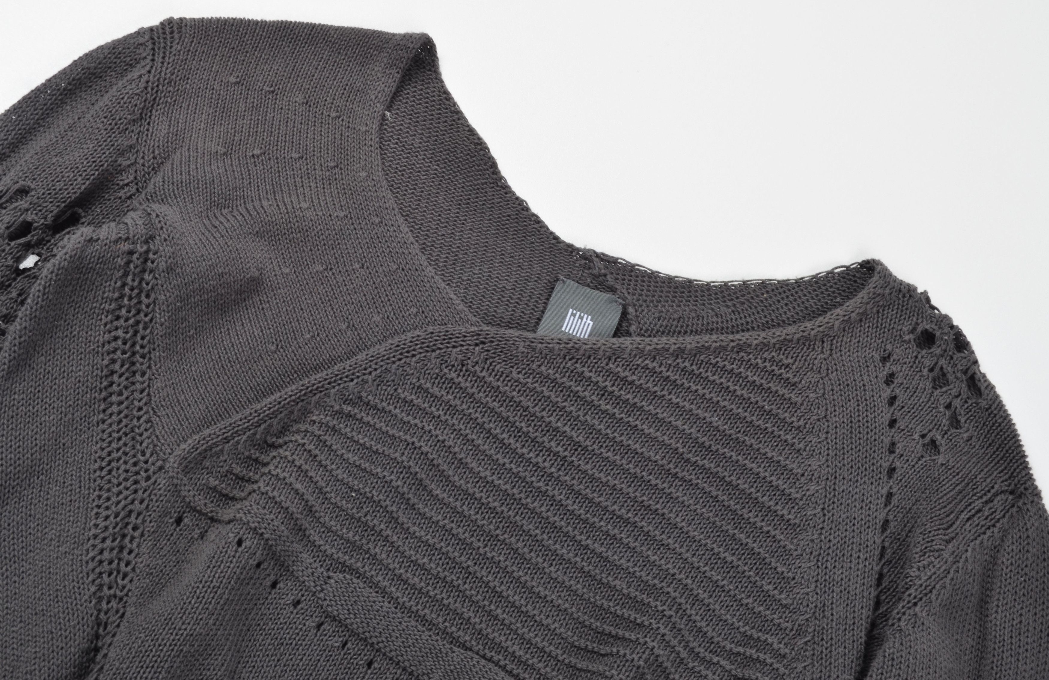 Other Lilith Y2K Cropped Asymmetrical Pointelle Open Knit Sweater Size S / US 4 / IT 40 - 5 Thumbnail