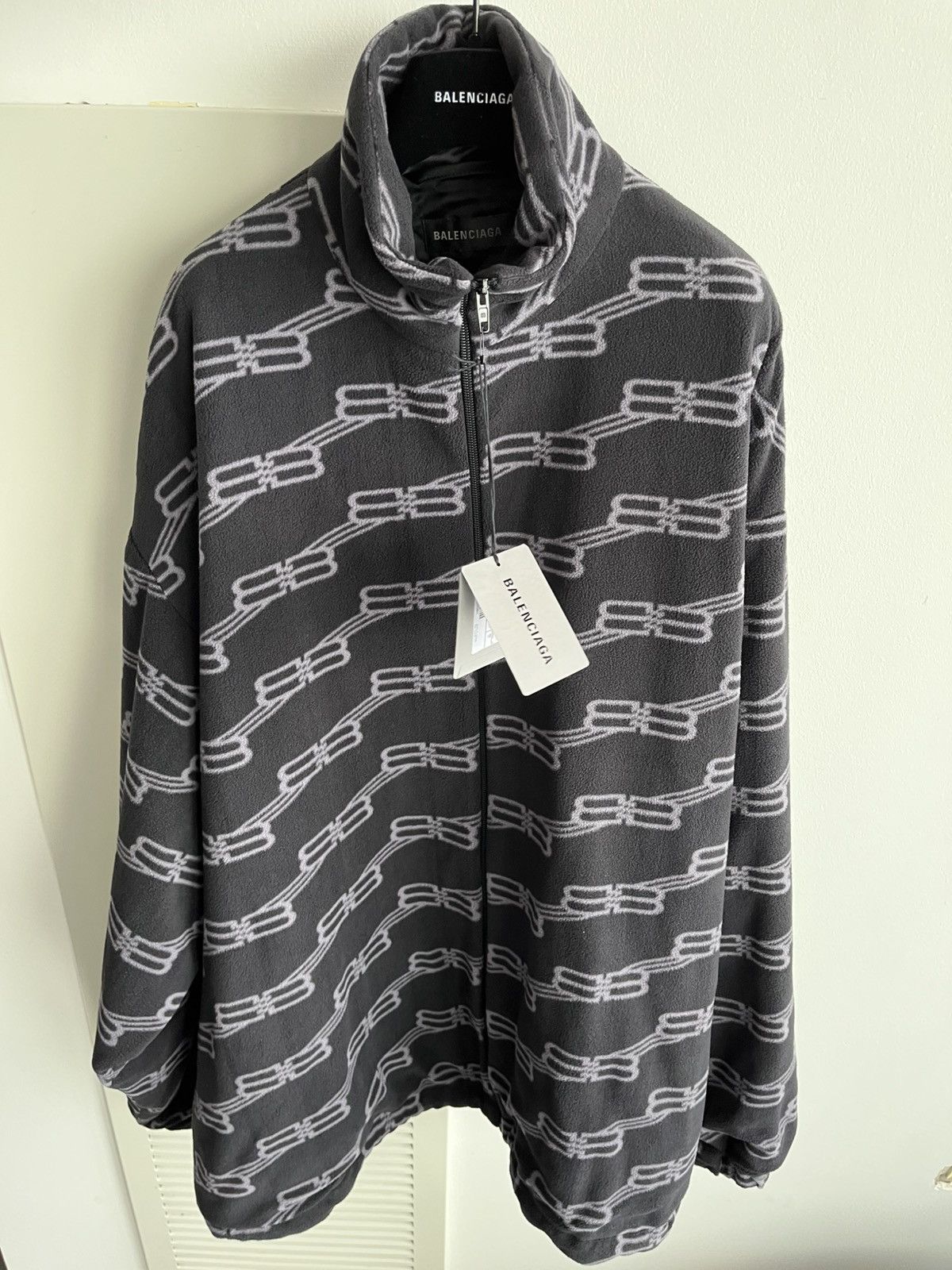 Balenciaga BrandNew Balenciaga BB Monogram Fleece Bomber Coat Oversized Size US XXL / EU 58 / 5 - 18 Thumbnail