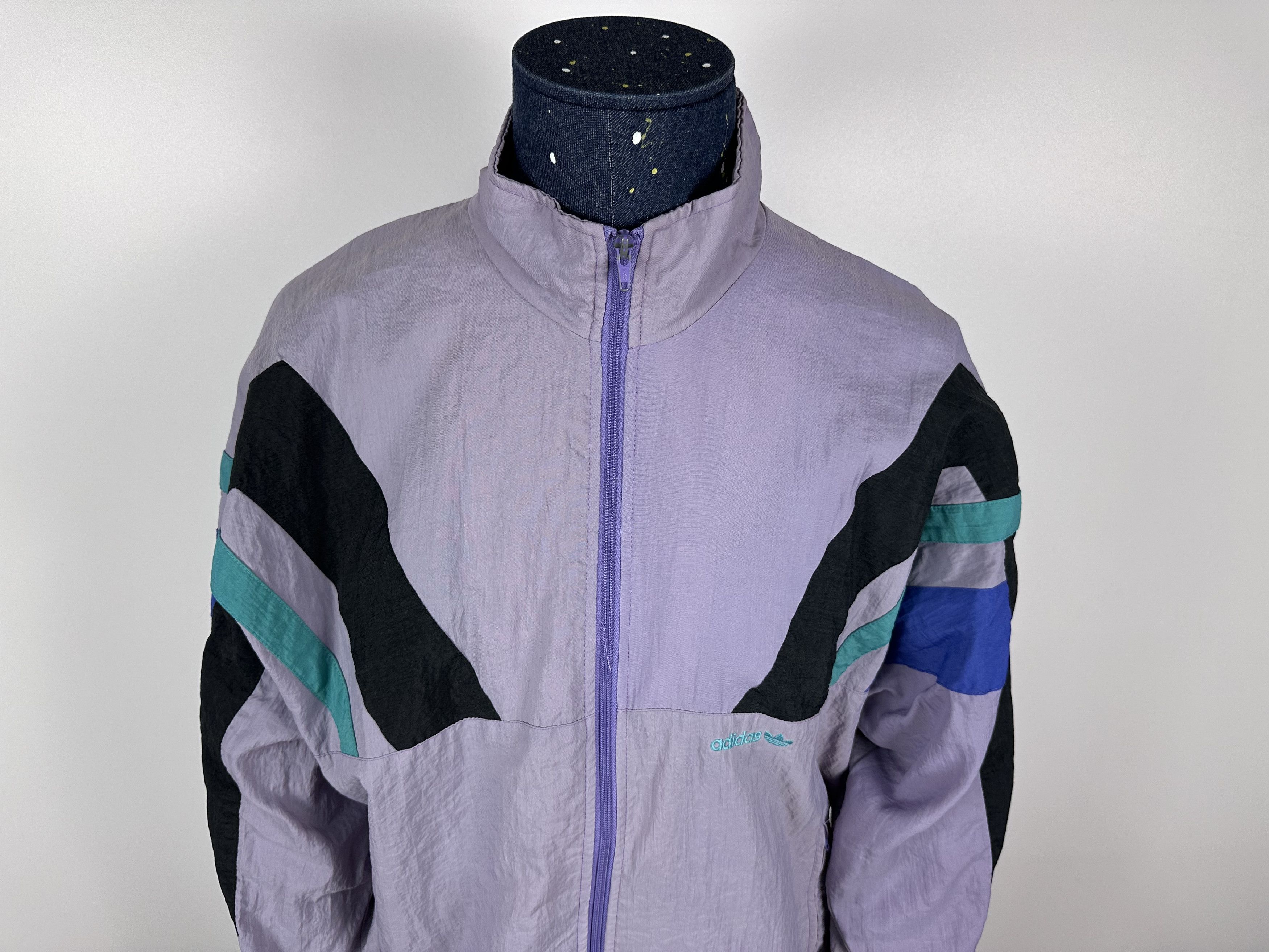 Adidas × Vintage Adidas Originals Vintage 90s Purple Nylon Track Top Jacket Size US M / EU 48-50 / 2 - 4 Thumbnail