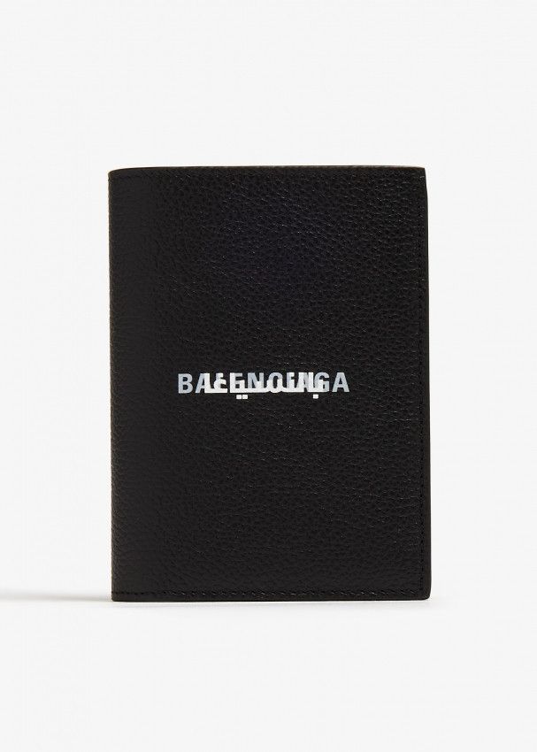 Balenciaga o1mt1gz0325 Size: OS / Cash Vertical Bifold Wallet in Black Size ONE SIZE - 1 Thumbnail
