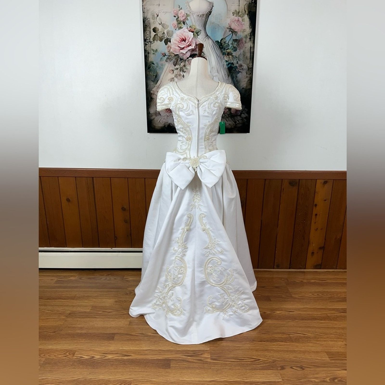 Vintage New Vintage 1980s/90s Forever Yours Beaded Wedding Gown! Size L / US 10 / IT 46 - 6 Thumbnail
