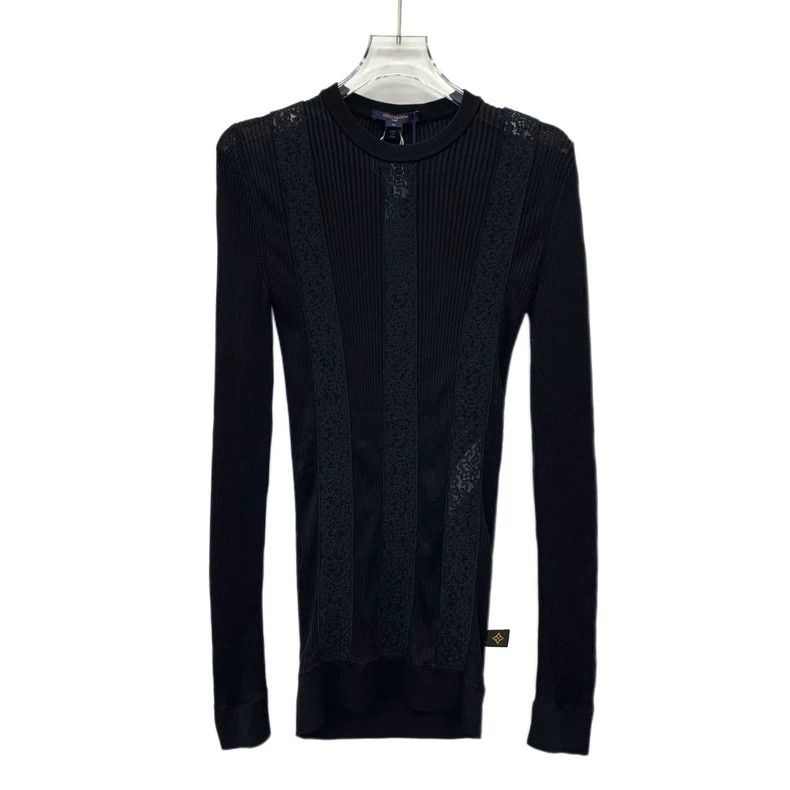 Louis Vuitton Louis Vuitton Black Lace Cutout Crew Neck Long Sleeve Swea Size M / US 6-8 / IT 42-44 - 1 Thumbnail