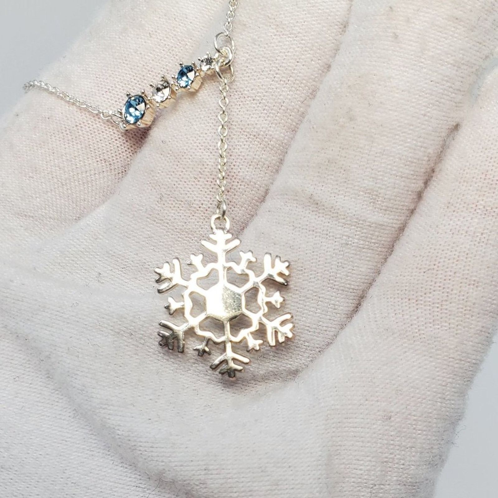 Disney Disney Frozen Snowflake Necklace with Blue Rhinestone Size ONE SIZE - 9 Thumbnail