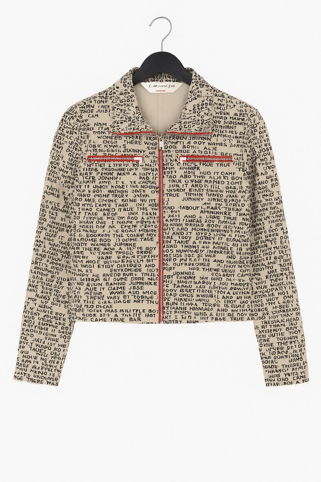 Vintage Vintage C’est moi jeu femme Text Print Jacket Red Zippers Size M / US 6-8 / IT 42-44 - 1 Thumbnail