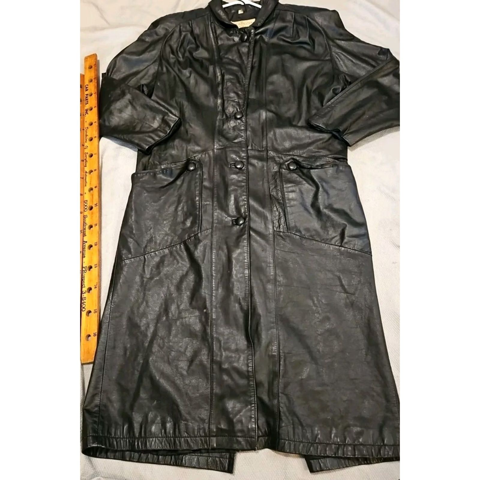Vintage Vintage Brandon Thomas Jacket Womens Large Long Black Leather Mob Wife Coat Size L / US 10 / IT 46 - 2 Thumbnail