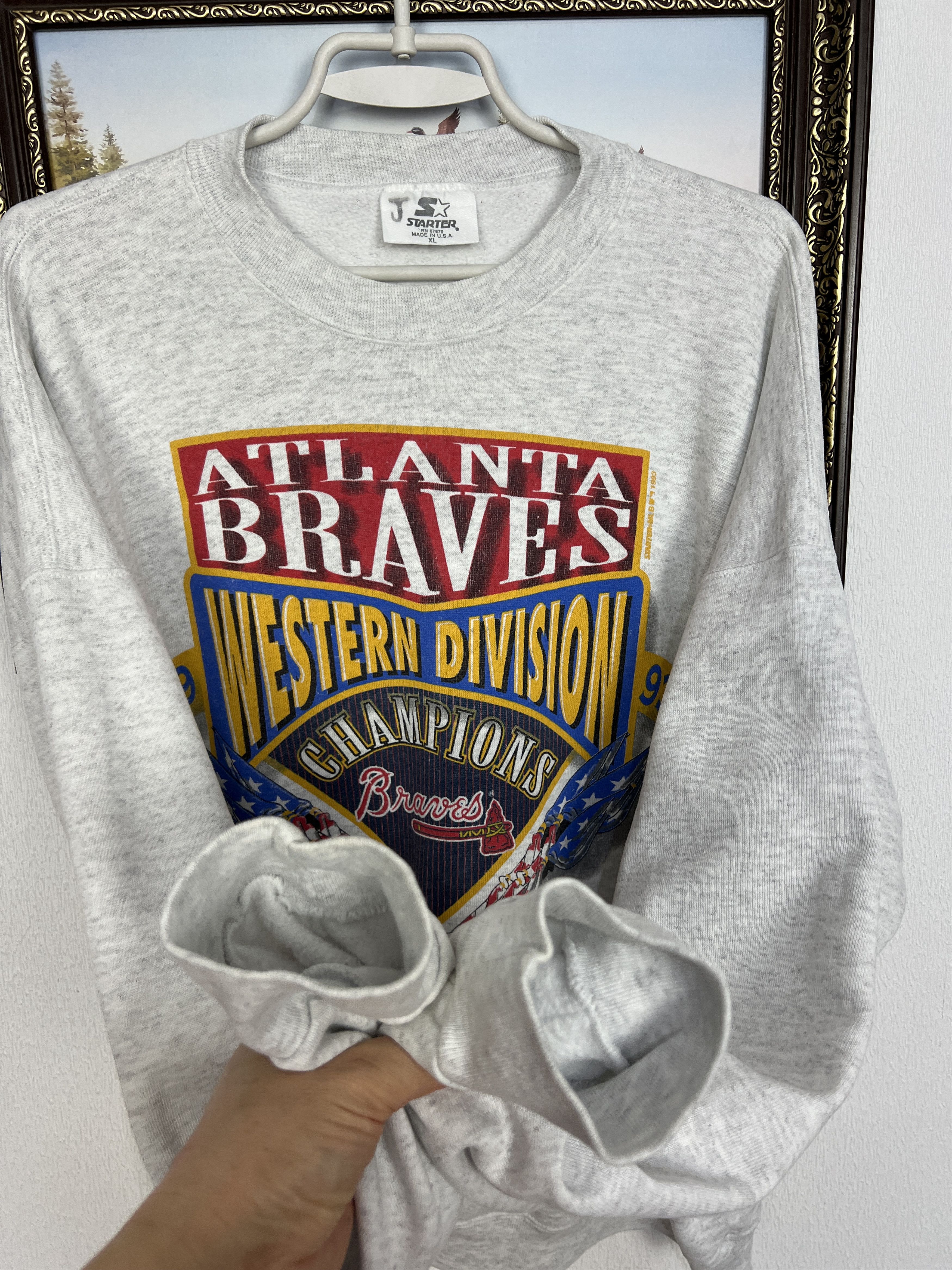 Starter Vintage Atlanta Braves Western Champions Sweatshirt Crewneck Size US XL / EU 56 / 4 - 7 Thumbnail