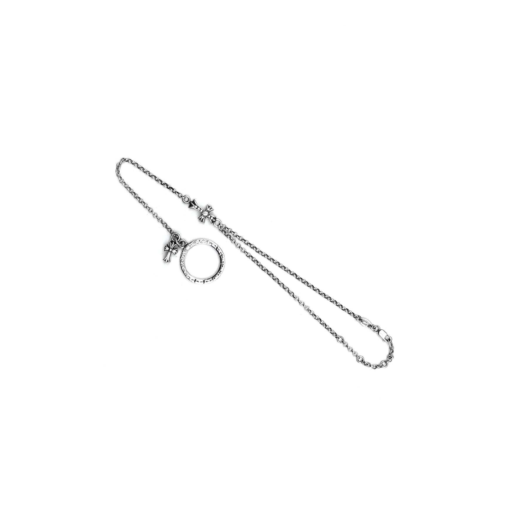 Chrome Hearts Silver Babyfat Bracelet Chain With NTFL Ring
