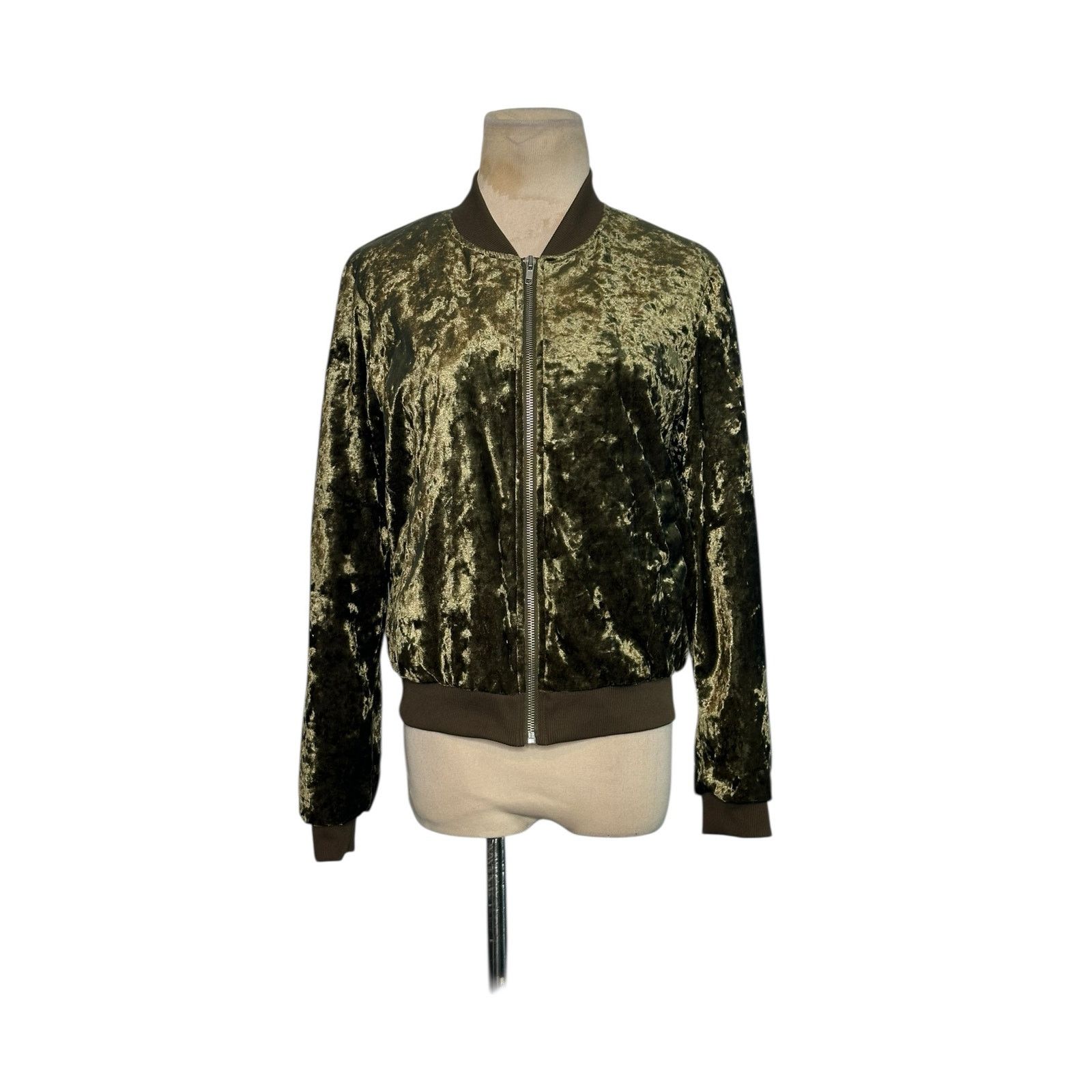 Forever 21 Forever 21 green velvet full zipper jacket size Small Size S / US 4 / IT 40 - 13 Thumbnail