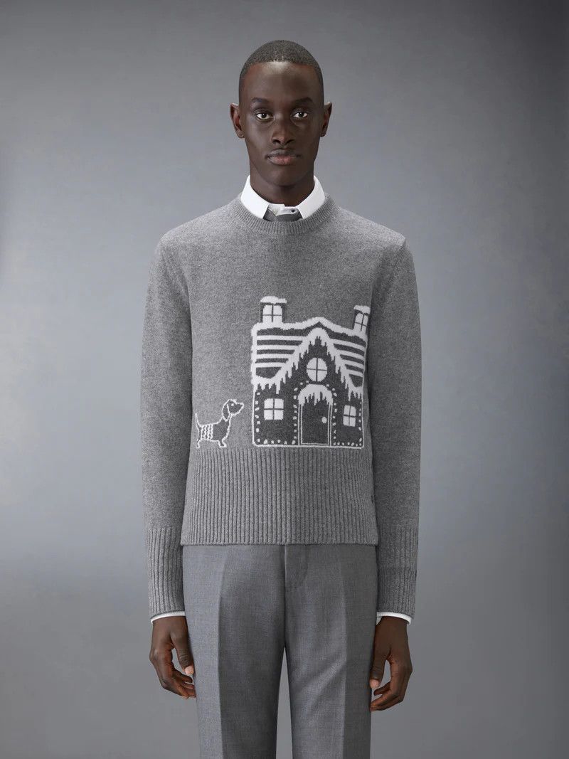 Thom Browne o1h1sh10525 Holiday Scenery Crew Neck Pullover in Grey Size US XL / EU 56 / 4 - 2 Thumbnail