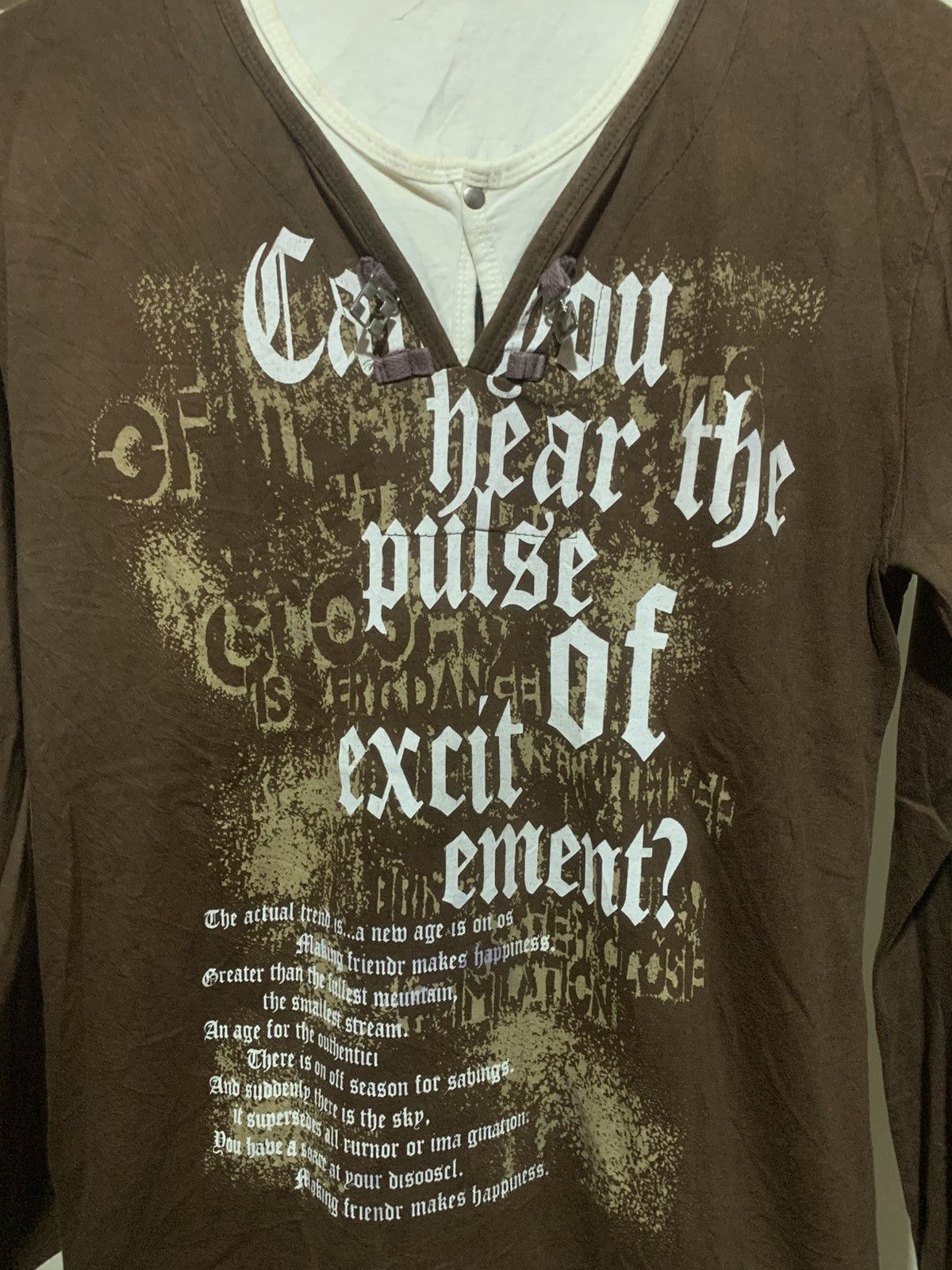 If Six Was Nine Japanese Poem LongSlevee Double Layer Raf Simons Style Tee Size US M / EU 48-50 / 2 - 9 Thumbnail
