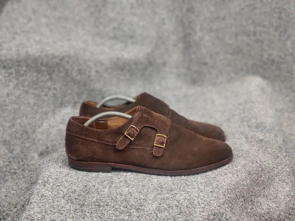 Vintage Gordon Bros Design Brown suede monk shoes with two straps Size US 12 / EU 45 - 1 Thumbnail