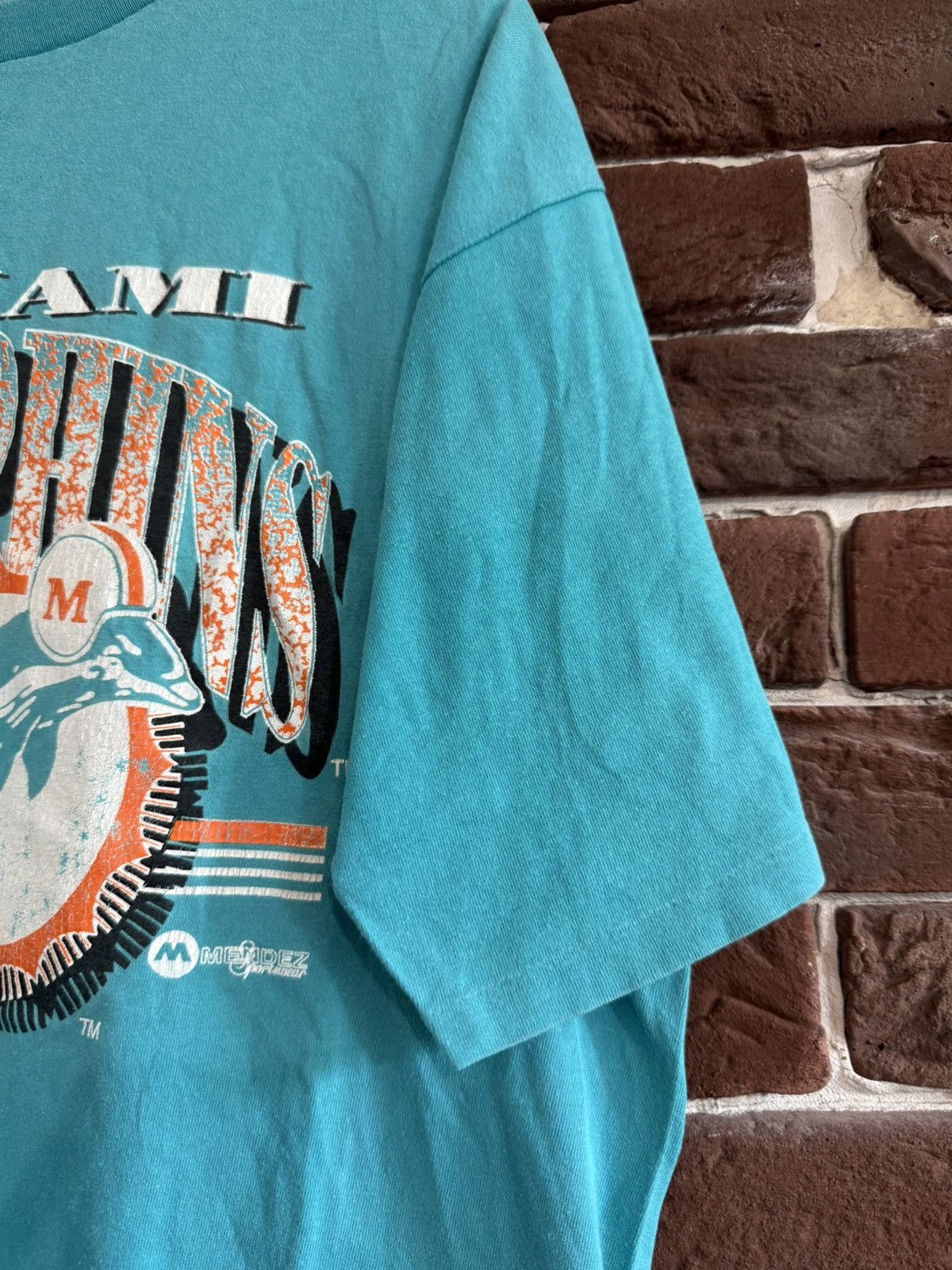 NFL Vintage 90s Miami Dolphins NFL Burst Single Stitch T-Shirt L Size US XL / EU 56 / 4 - 5 Thumbnail