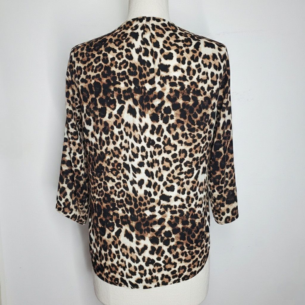 Other Veronica M Size S Blouse Animal Print Leopard Brown Beige Size M / US 6-8 / IT 42-44 - 3 Thumbnail