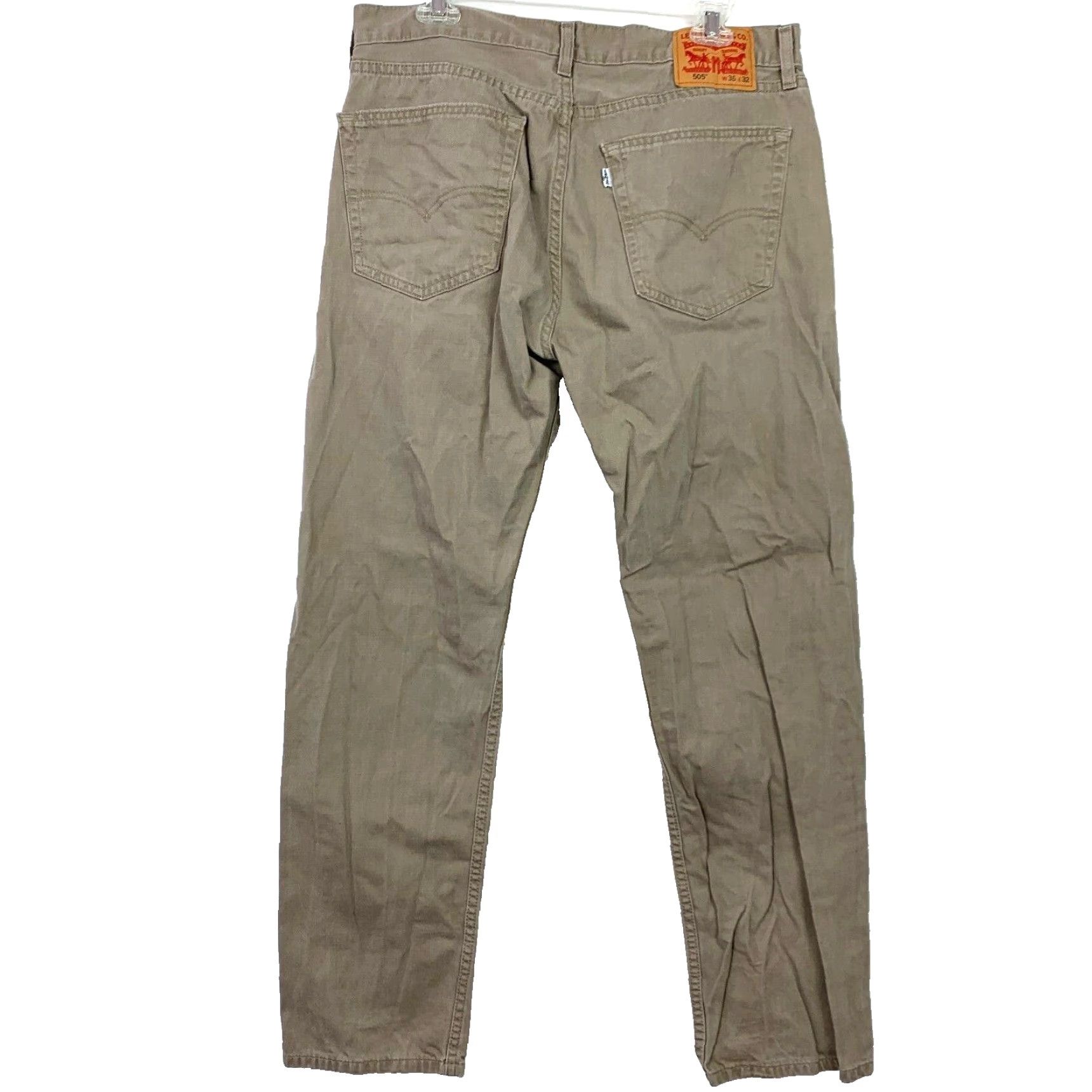 Vintage Levi Strauss & Co. Levi's 505 Jeans Pants Khaki Mens 34x32 Regular Cotton Flat Front Classic Fit 30.5 Inseam Images Size US 34 / EU 50 - 5 Thumbnail